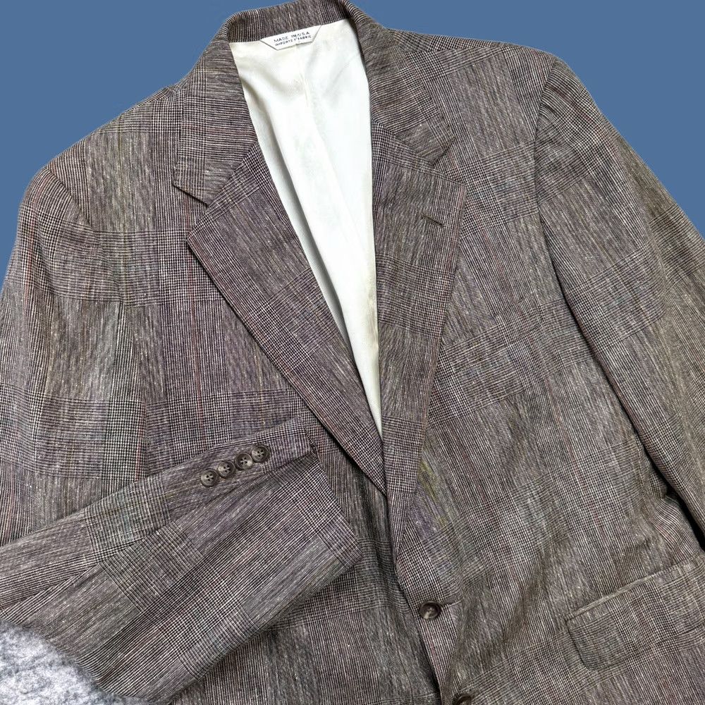 Ralph Lauren VINTAGE Ralph Lauren Polo University Club Blazer Mens 42 Glen Check Silk USA Blazer Size US XL / EU 56 / 4 - 1 Thumbnail