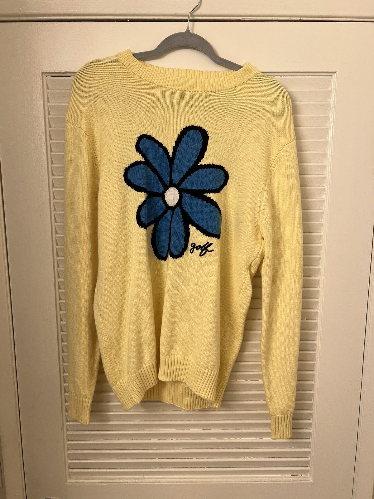Golf Wang Yellow Blue Golf Wang flower sweater Grailed