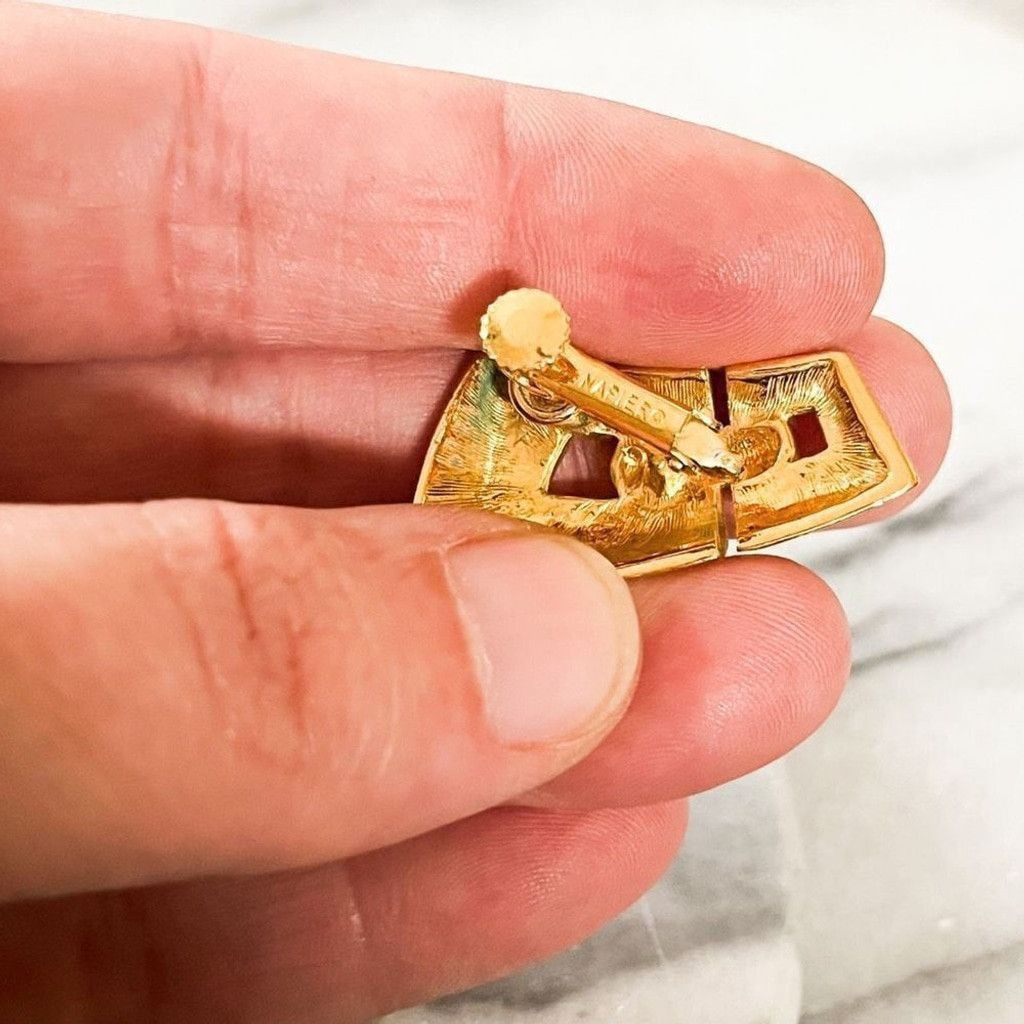 Vintage Vintage Napier Screw Back Earrings Gold Geometric MCM Size ONE SIZE - 5 Thumbnail