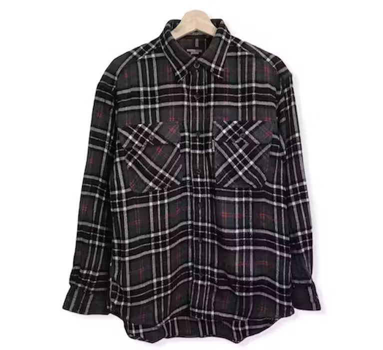 image of Michiko London Jeans Flannel Plaid Tartan Design, Men's (Size Medium)