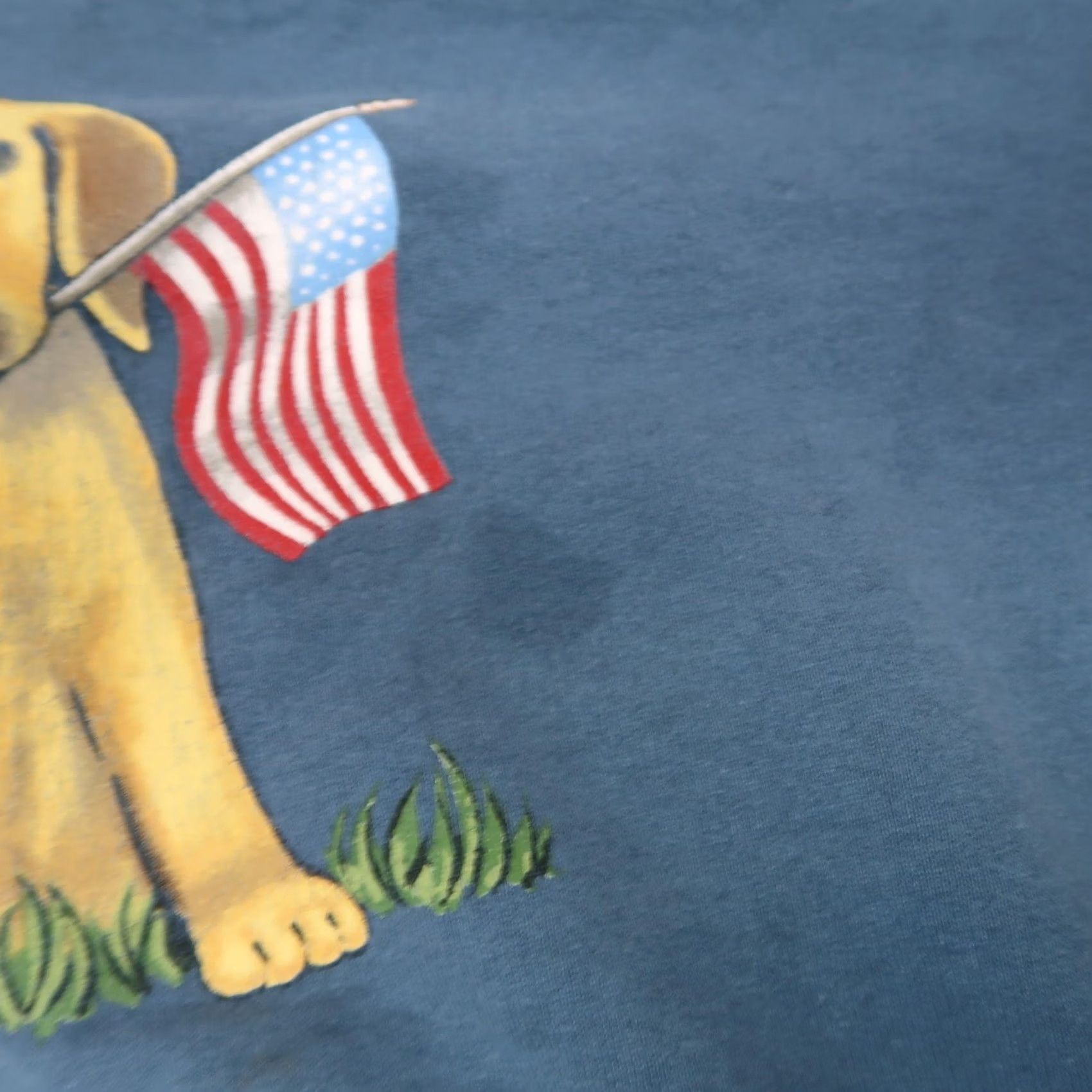 Blair VINTAGE Blair Puppy Dog American Flag Blue Sweatshirt XL Women Crew Neck Long Sleeve Cotton Pullover 90s Dog American Flag Casual Women XL Size XL / US 12-14 / IT 48-50 - 4 Thumbnail