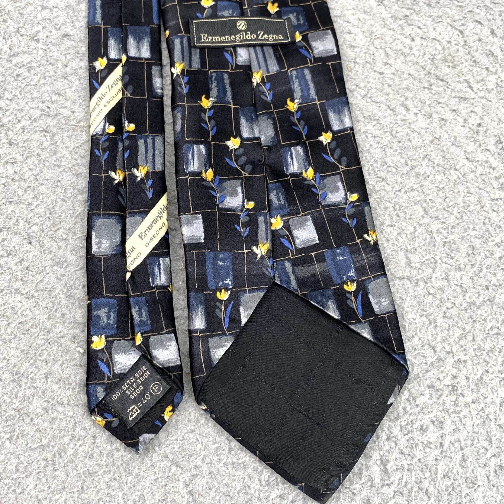 Ermenegildo Zegna ERMENEGILDO ZEGNA Necktie Men's Silk Blue Floral Classic Corpcore Business 90's Size ONE SIZE - 4 Thumbnail