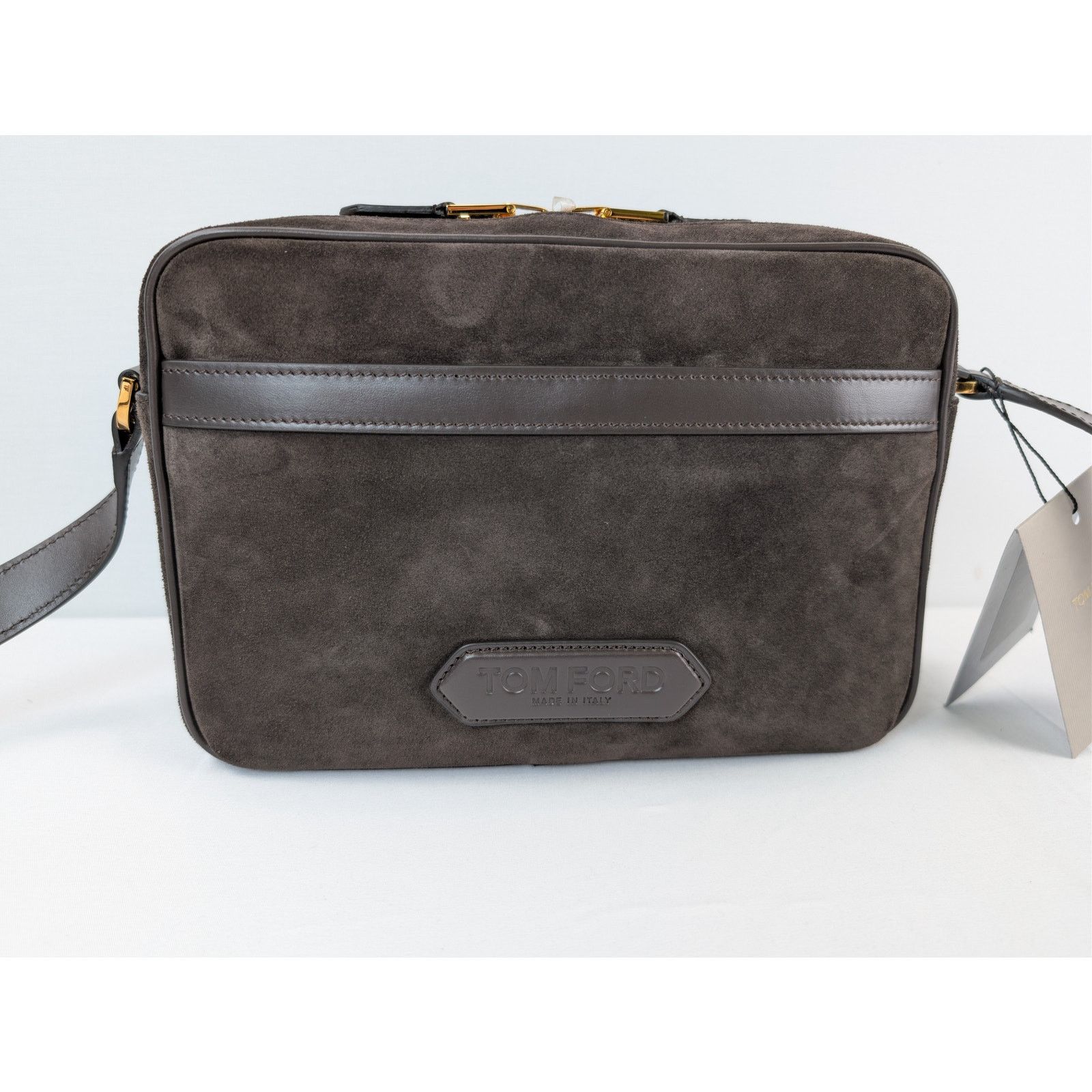 Tom Ford o1rshd1 Logo-Embossed Leather Messenger Bag in Brown Size ONE SIZE - 2 Thumbnail