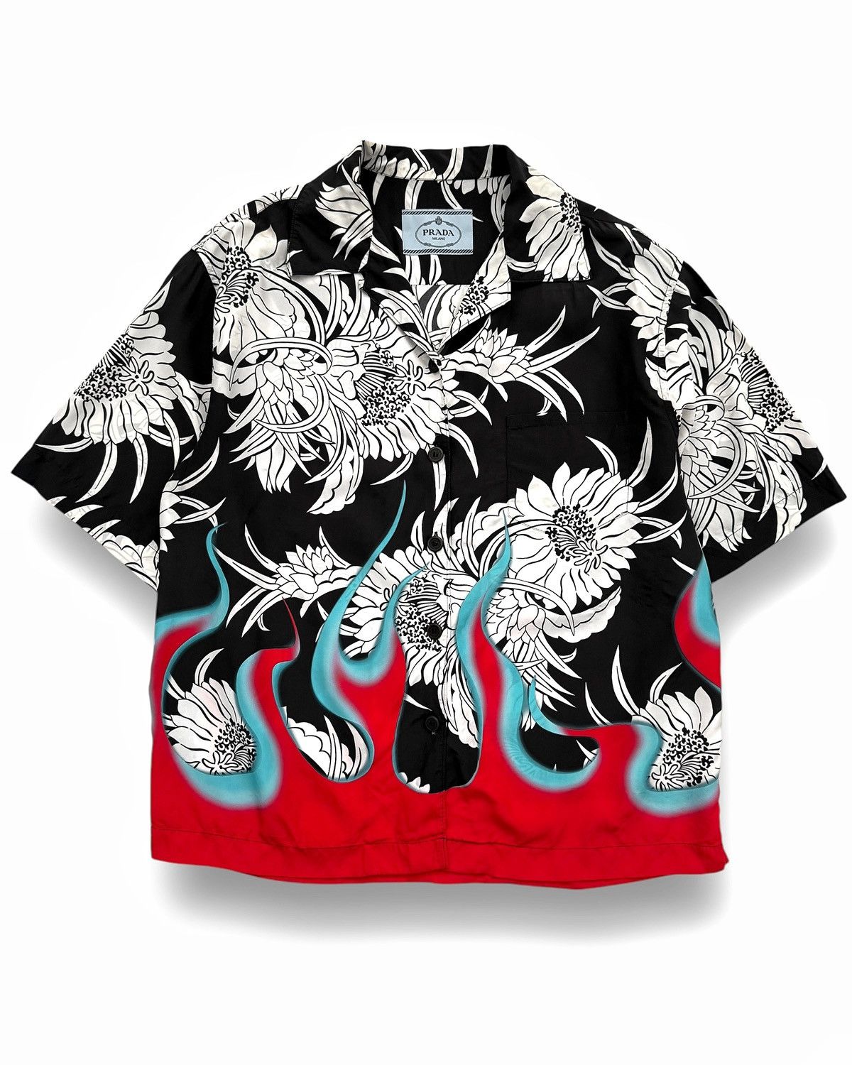 Prada SS14 Viscose/Silk Hawaiian Floral Camp Shirt | Grailed