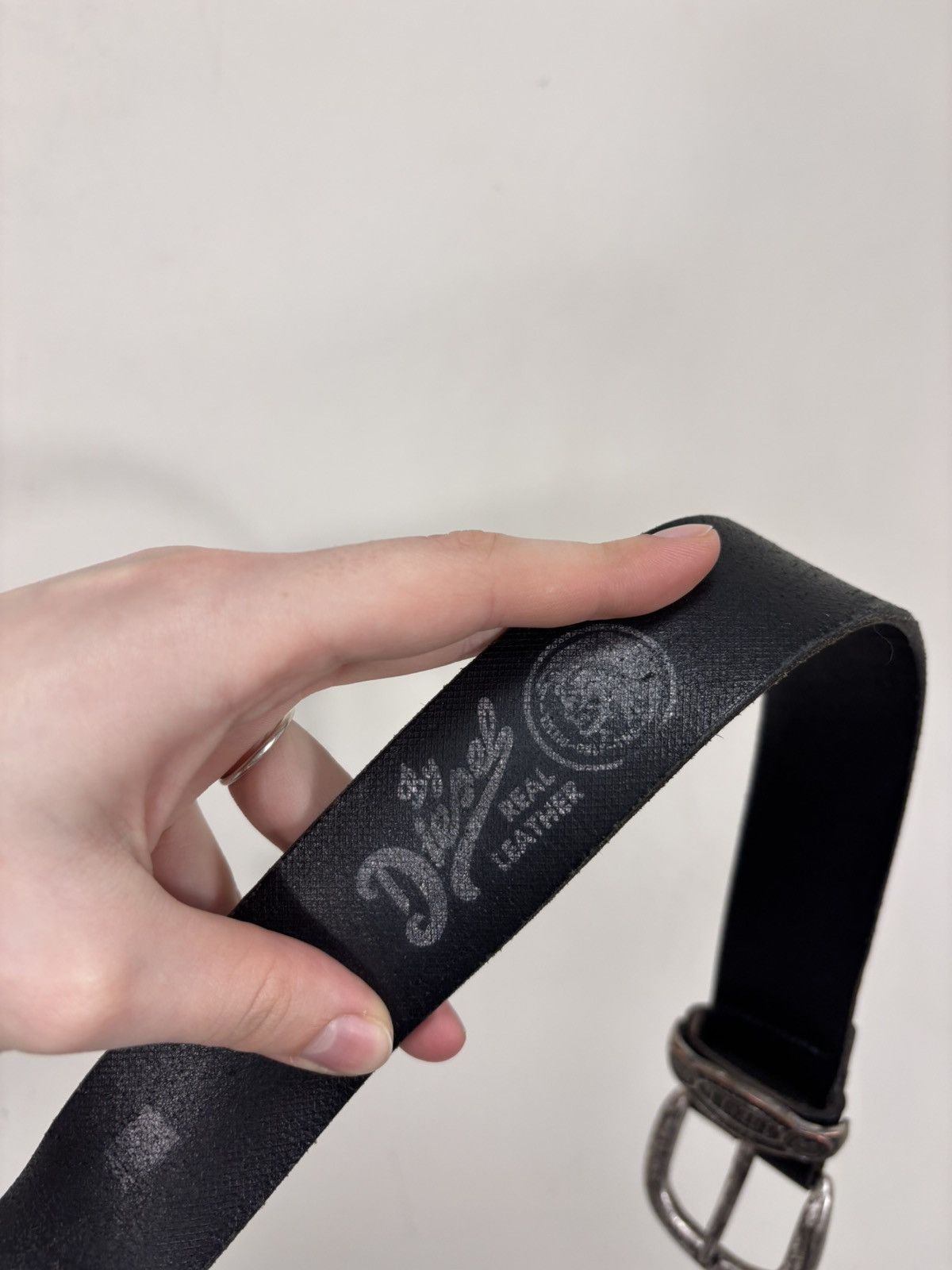 Diesel Vintage Diesel Spare Parts Y2K Black Leather Belt Size ONE SIZE - 7 Thumbnail