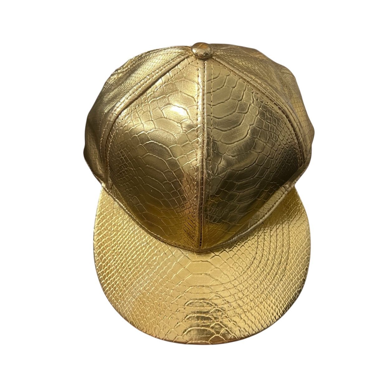 Vintage Y2K Golden Cap Hat Snapback trucker foil gold swag 2010 Size ONE SIZE - 2 Thumbnail