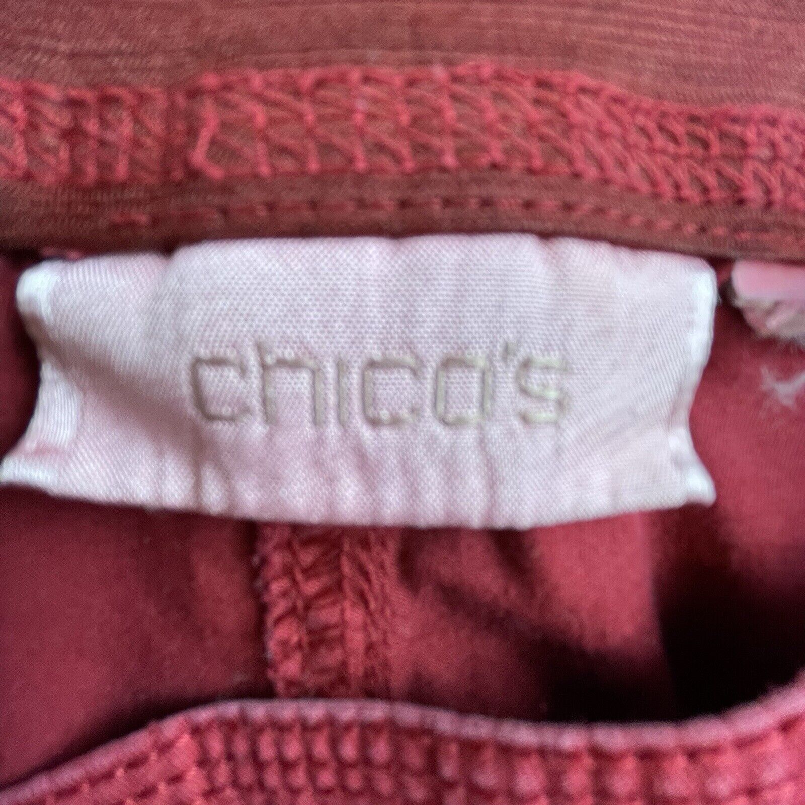 Chicos Chico's Pants Womens 1 Small Red Straight Casual Workwear Size 30" / US 8 / IT 44 - 3 Thumbnail