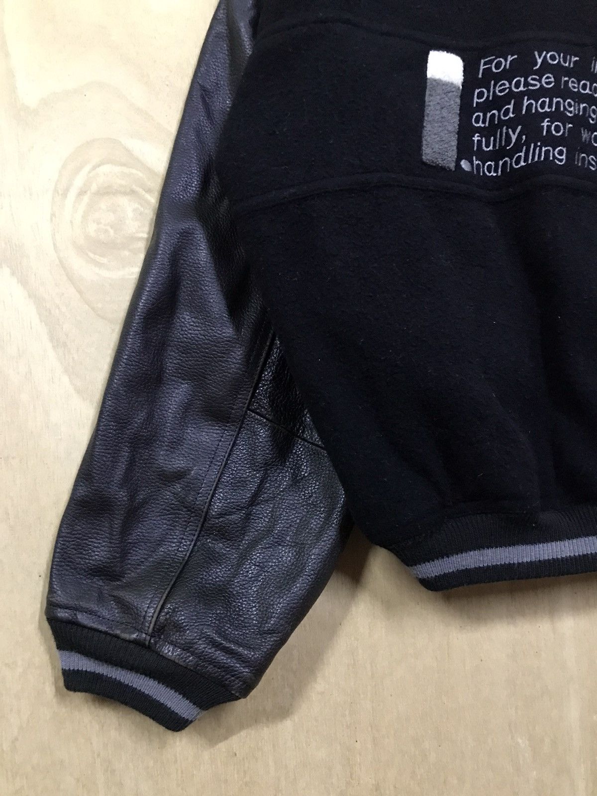 Issey Miyake Vintage 80’s Issey Miyake Leather Sleeve Varsity Jackets Size US M / EU 48-50 / 2 - 17 Thumbnail