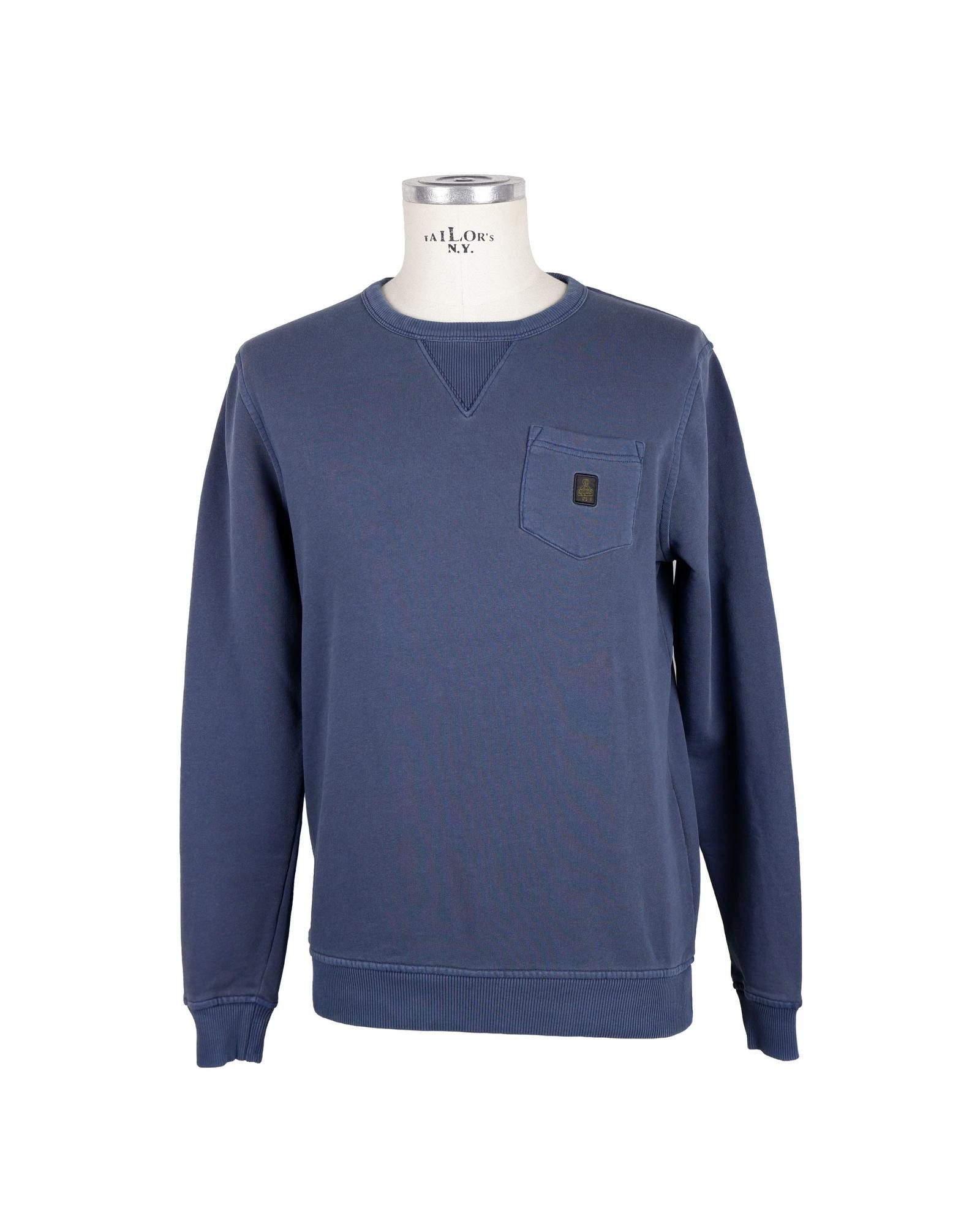 image of Refrigewear Cotton Sweater With Chest Pocket in Blue, Men's (Size 2XL)