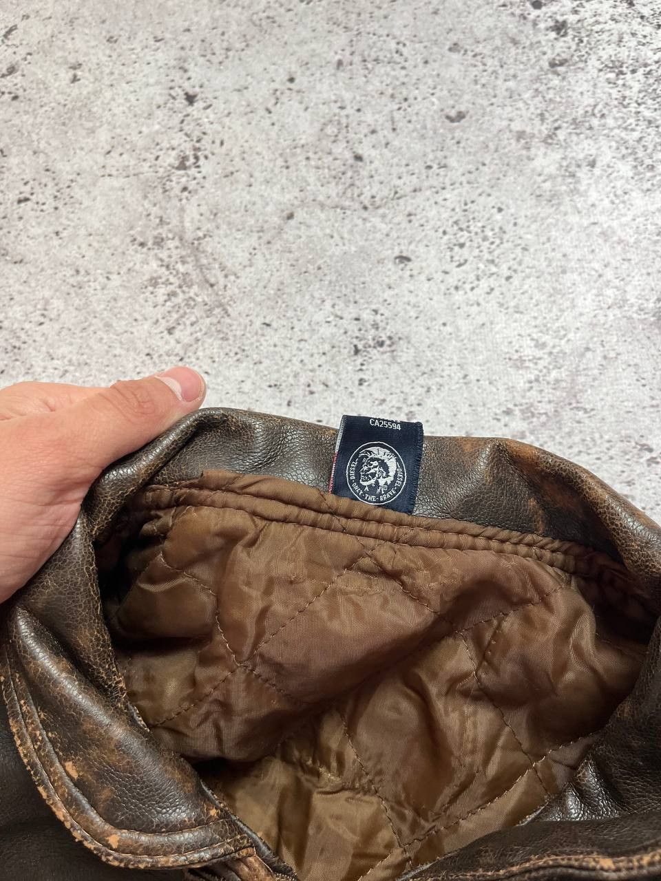 Diesel Vintage Diesel Leather Jacket Big Logo Bomber Japan Style Size US L / EU 52-54 / 3 - 4 Thumbnail
