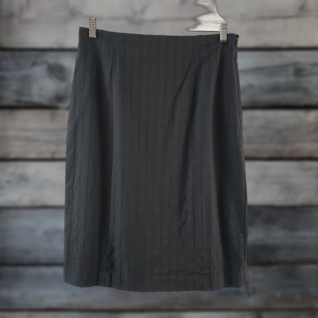 Theory Theory Skirt Woman Knee Length Charcoal Gray Wool Blend Side Zip 12 Size 34" / US 12 / IT 48 - 1 Thumbnail