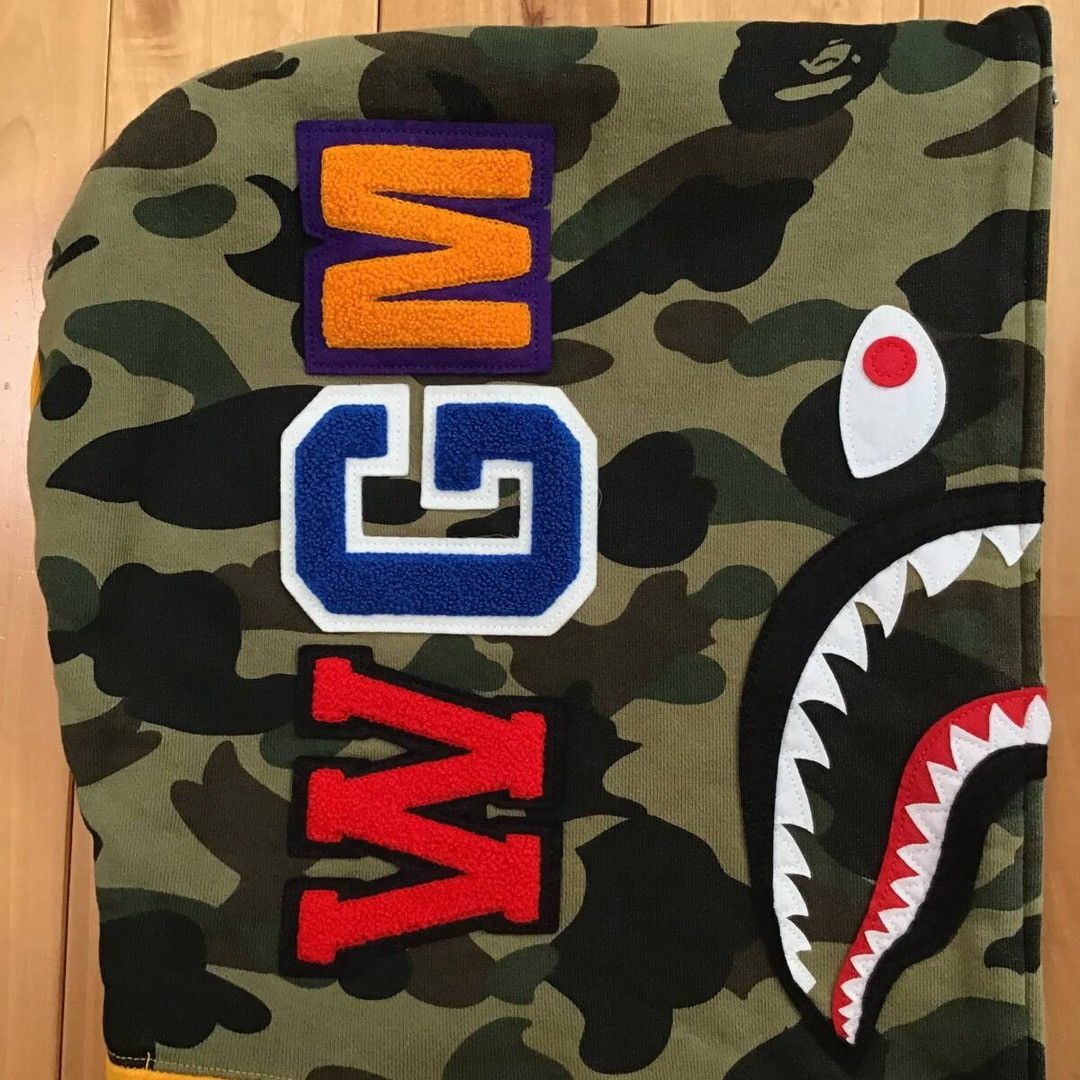 Bape BAPE Shark full zip hoodie 1st camo green a bathing ape Size US XXL / EU 58 / 5 - 4 Thumbnail
