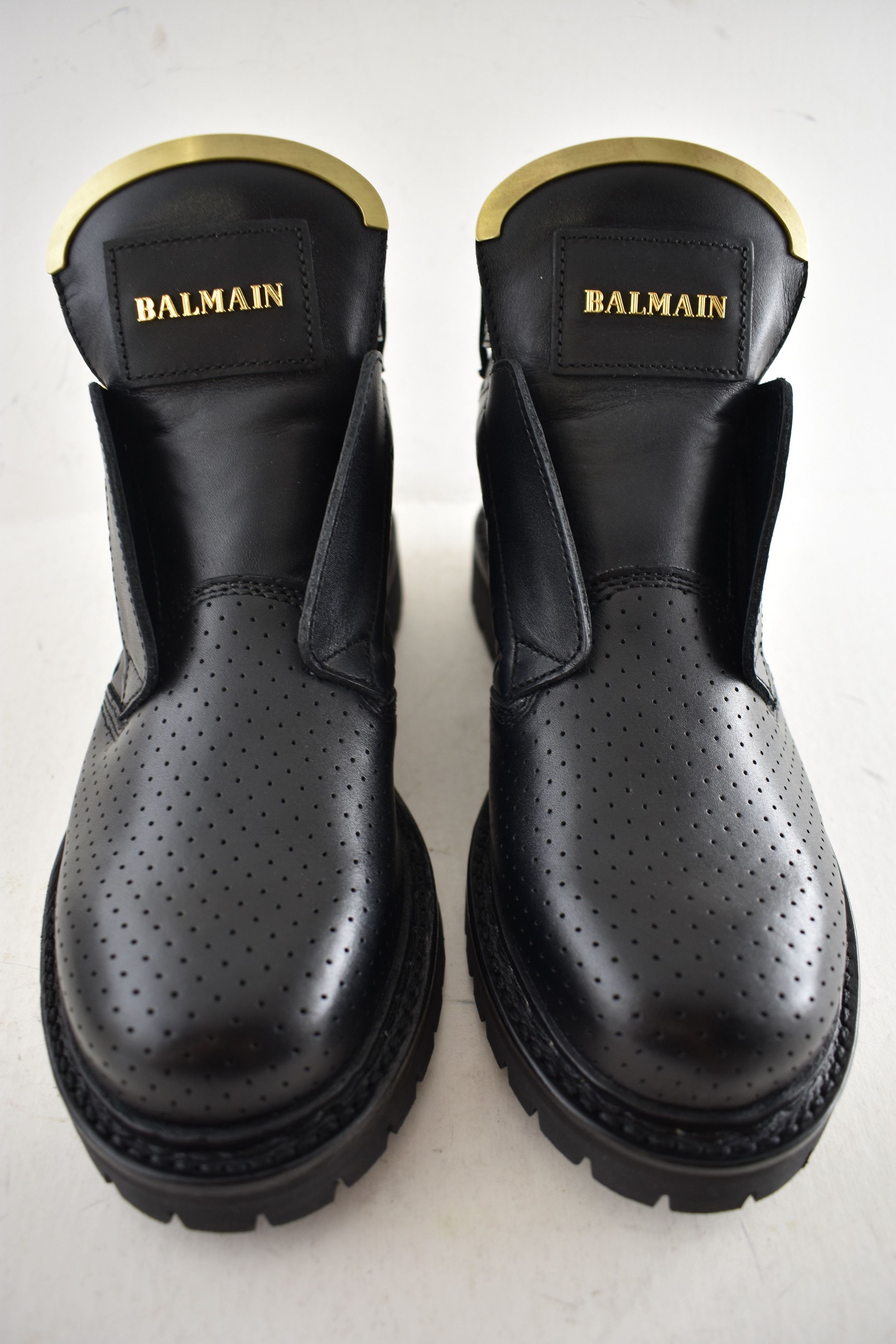 Balmain King Taiga Ranger Leather Perforated Gold Biker Moto Boot 36 Size US 6 / IT 36 - 9 Thumbnail