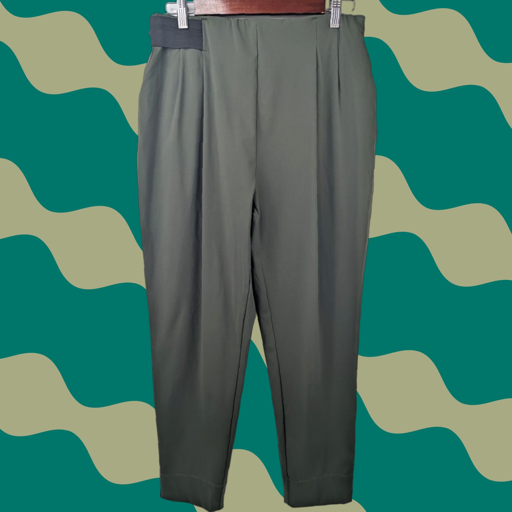 Vintage Aday Turn It Up Green High Rise Pull On Pants Women L Size Size 36" / US 14 / IT 50 - 1 Thumbnail