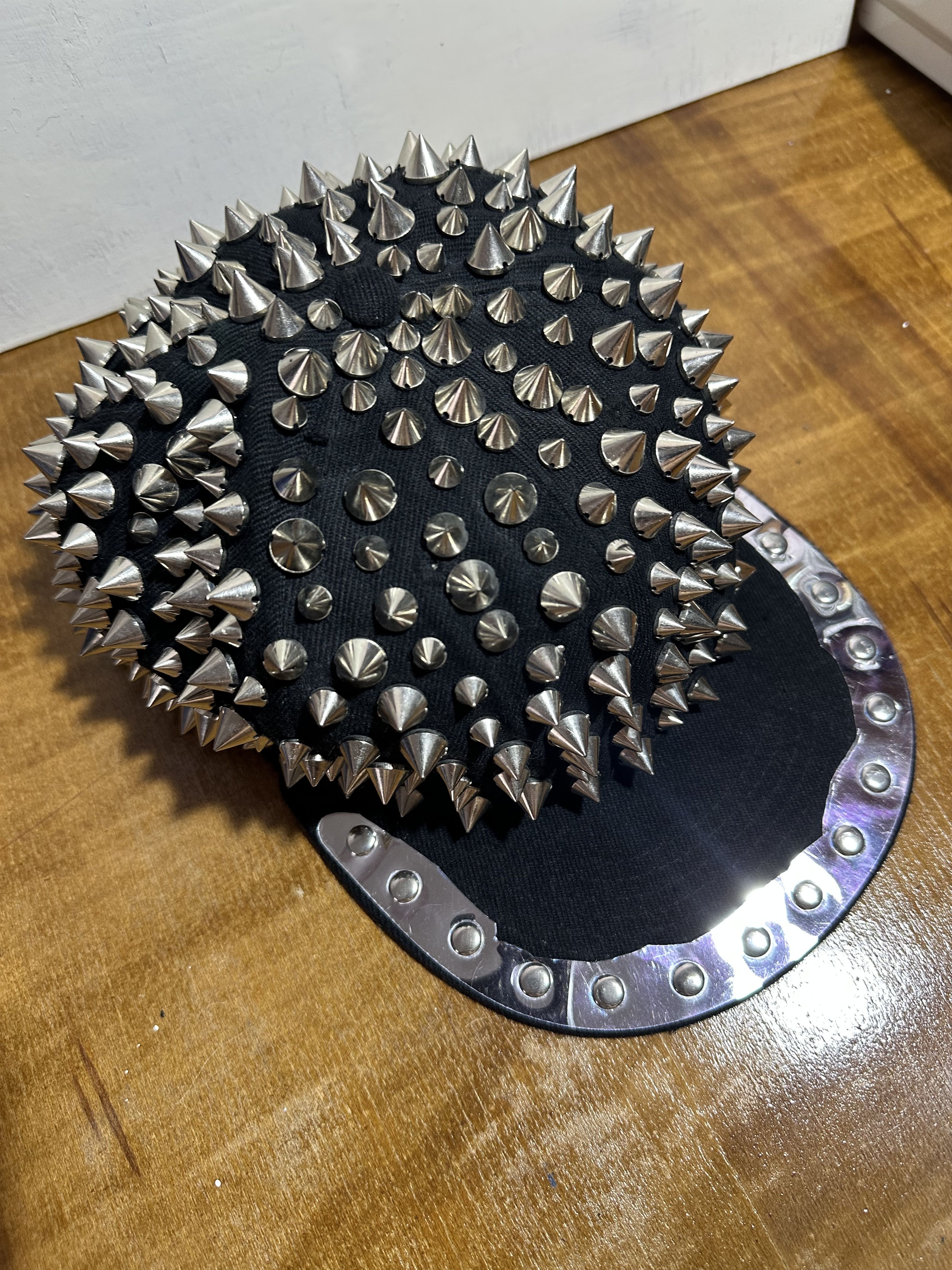 Other Spiked Punk Snapback hat - Riveted Metal Studded Goth Size ONE SIZE - 4 Thumbnail