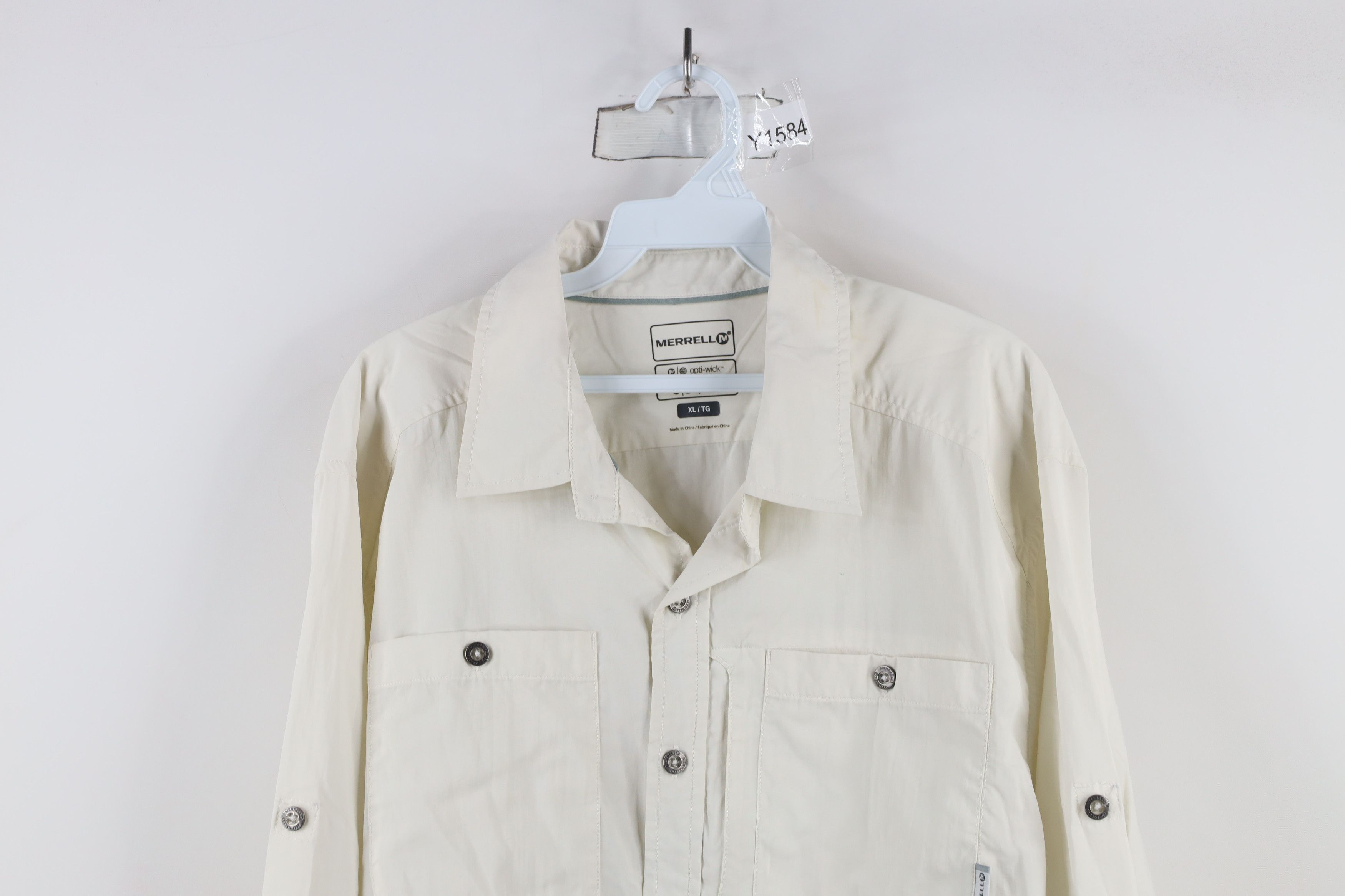 Merrell × Vintage Merrell Optiwick Collared Hiking Trail Button Shirt Lt Gray Size US XL / EU 56 / 4 - 2 Thumbnail