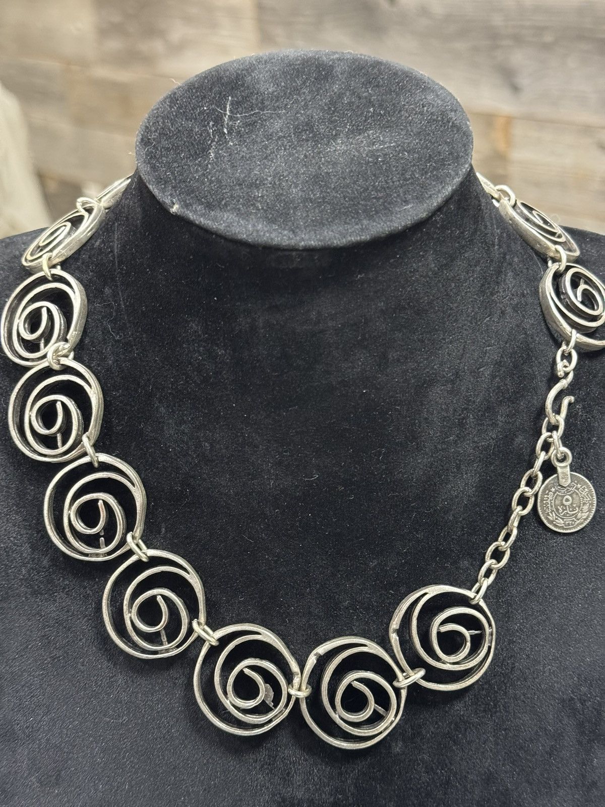 Jewelry antique silver necklace w/ Ottoman coin charm Size ONE SIZE - 7 Thumbnail