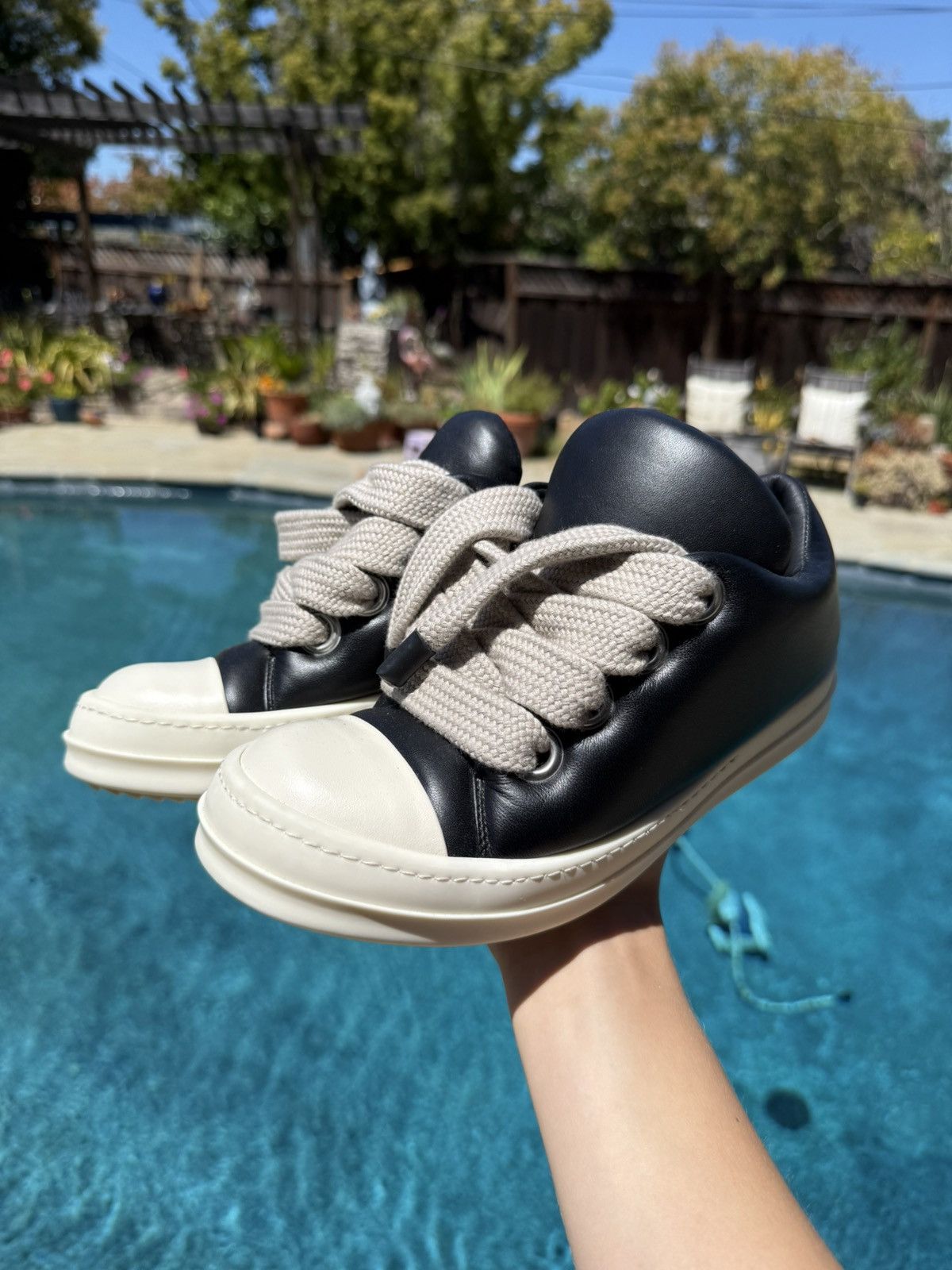 Rick Owens Rick Owens Jumbo Laces Black Low Top Sneakers New