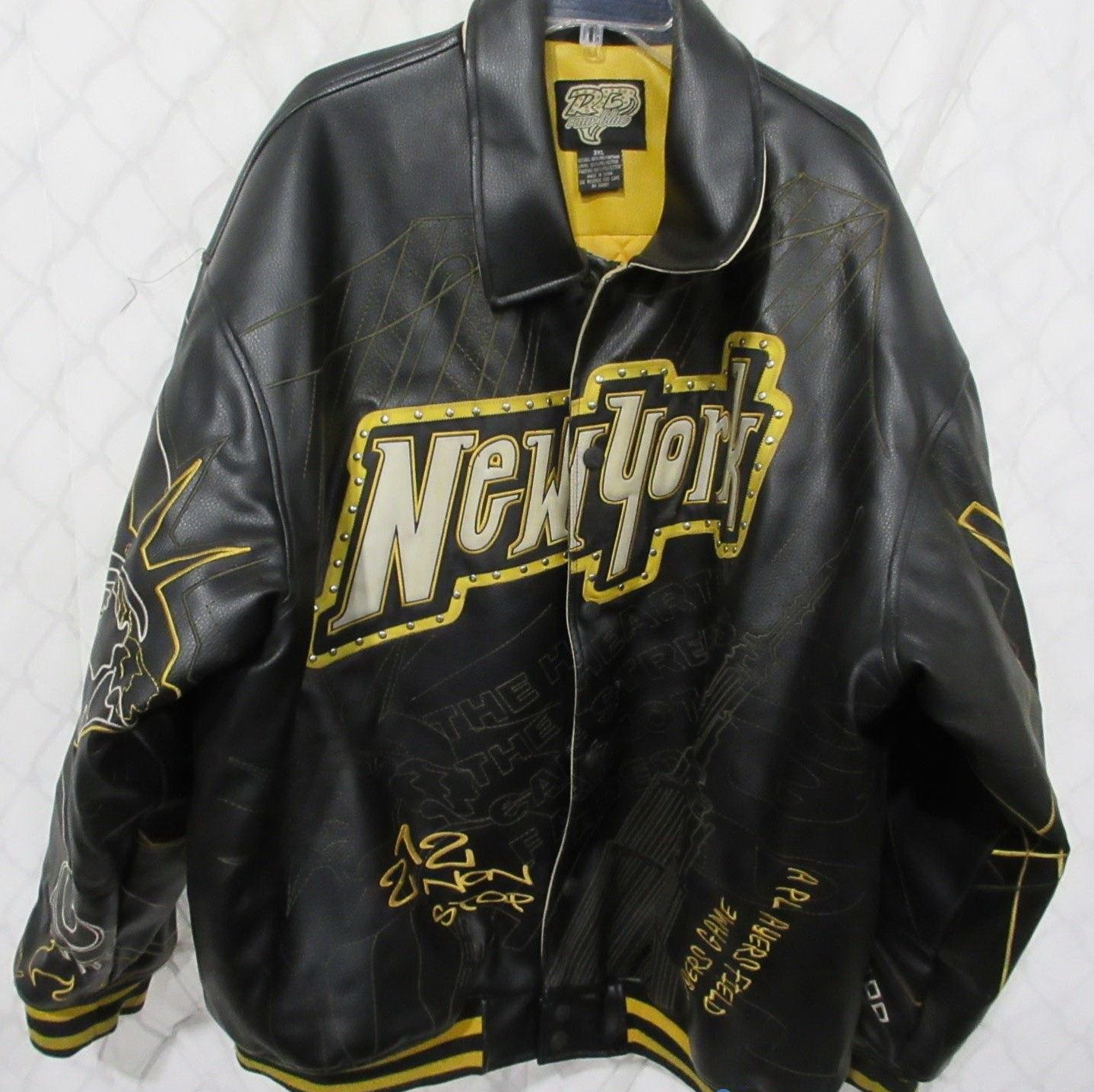 Other RAW BLUE King Of Five Borough Leather Jacket New York 3XL Size US XXL / EU 58 / 5 - 4 Thumbnail
