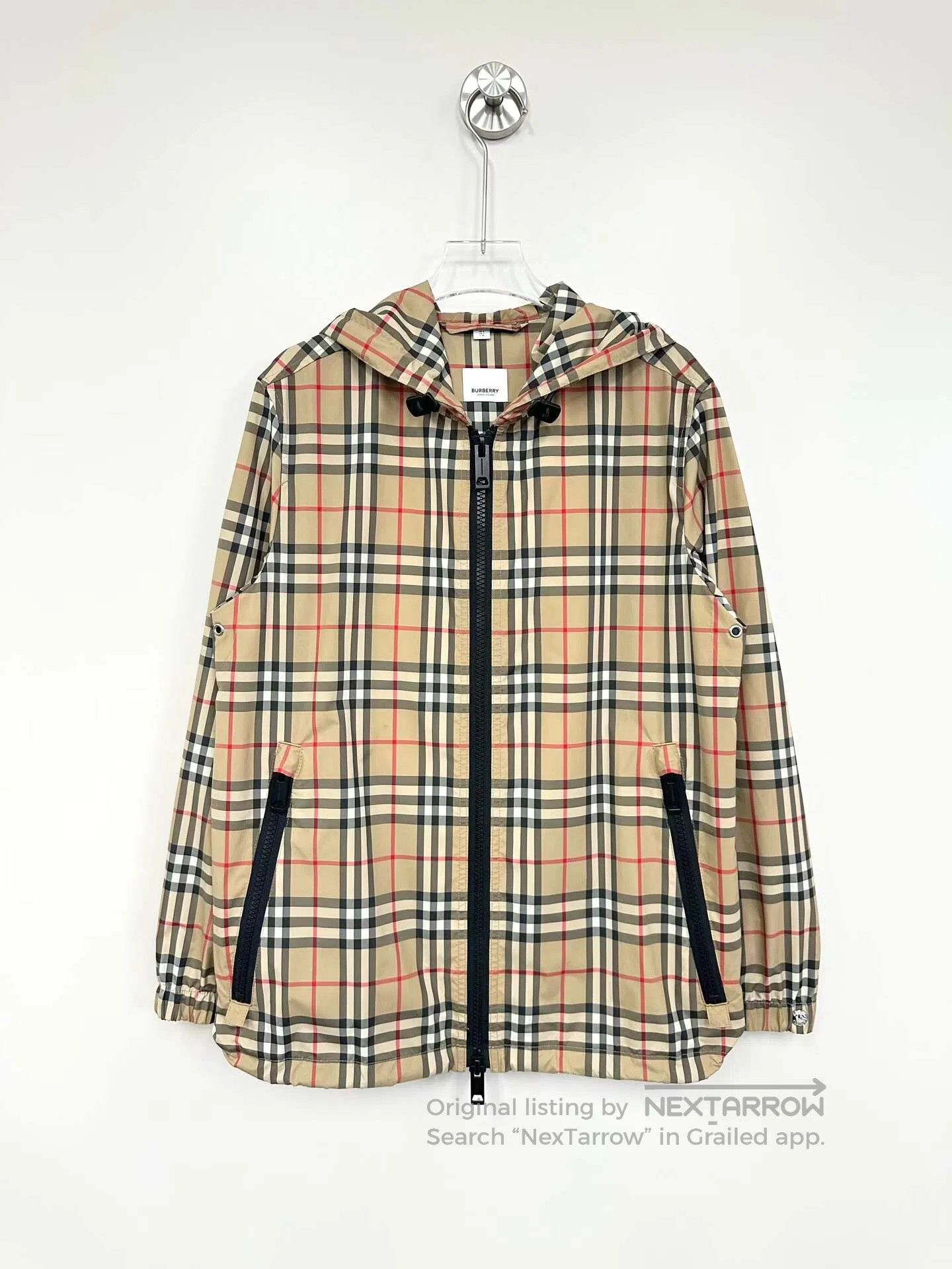 Burberry Burberry Khaki Classic Plaid Hooded Outdoor Jacket| Size XXS / US 00 / IT 34 - 1 Thumbnail