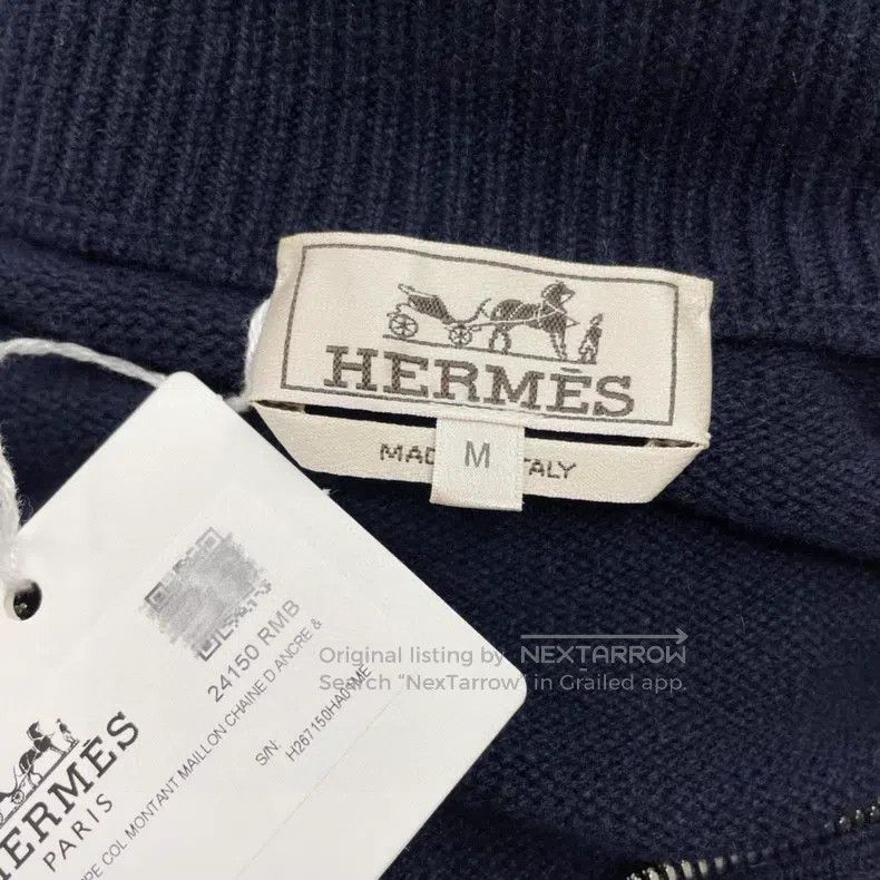 Hermes Hermes Navy Blue Knit Jacket Size US M / EU 48-50 / 2 - 5 Thumbnail