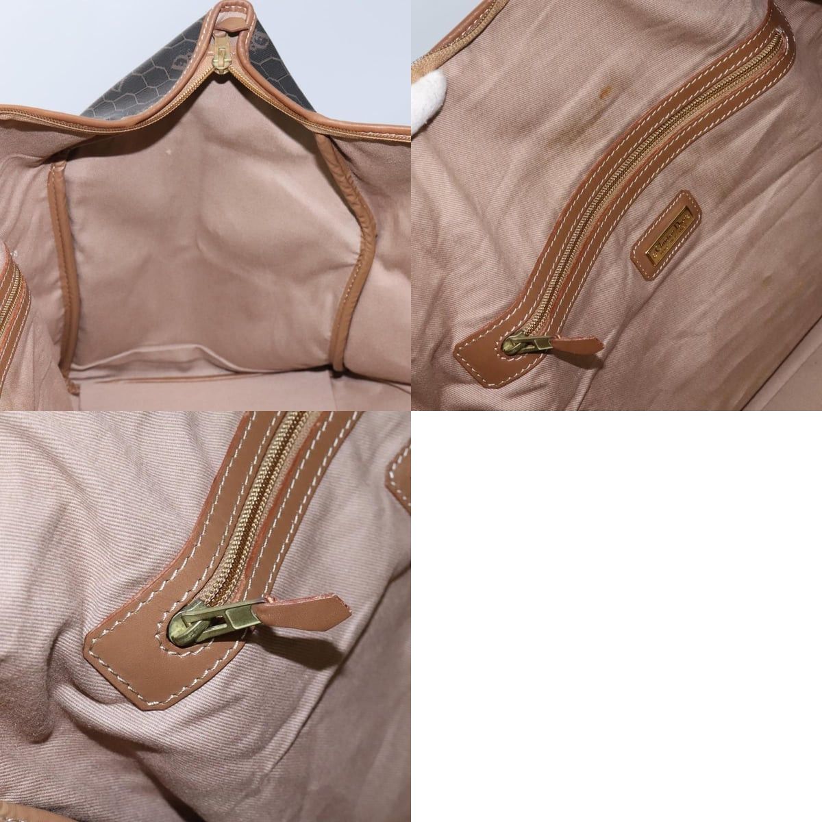 Dior DIOR Honeycomb Canvas Boston Bag Pvc Black Brown Gold Size ONE SIZE - 13 Thumbnail