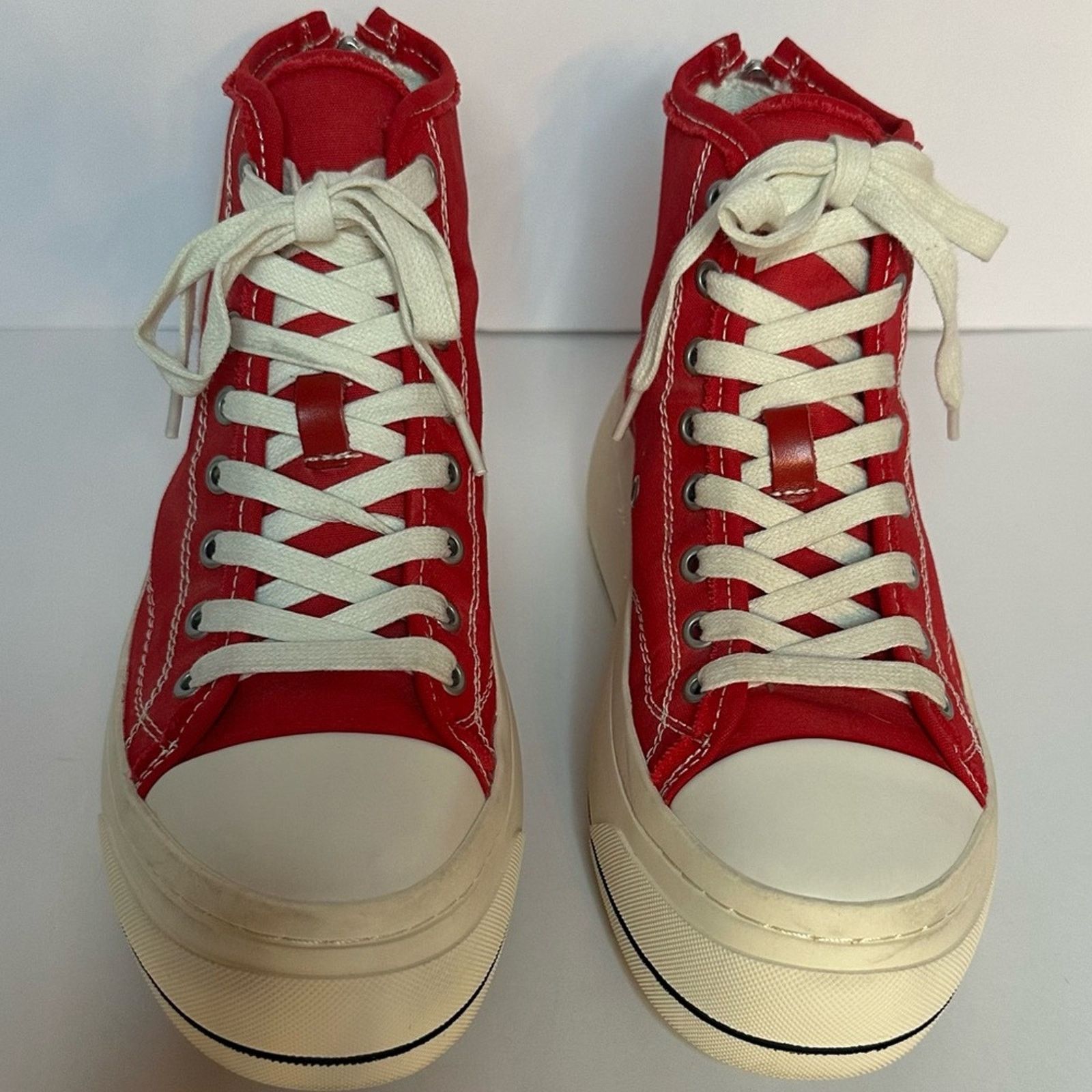 R13 rare Kirk Red Canvas High-Top Sneakers White Platform US 8 Size US 8 / IT 38 - 5 Thumbnail
