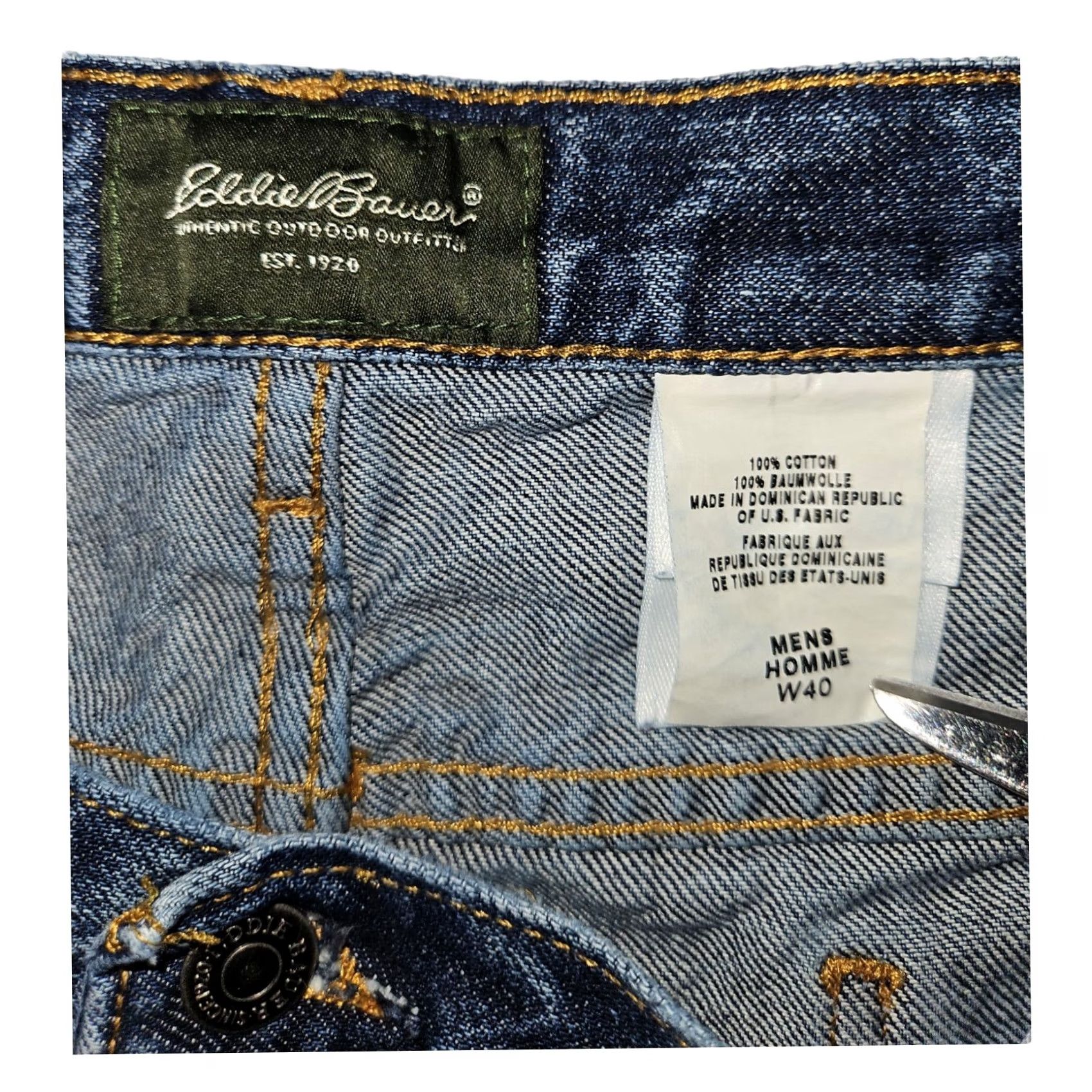 Eddie Bauer VINTAGE Eddie Bauer Jeans Cargo Shorts Men 40 Blue Denim Casual Outdoors Hiking 90s Nature Outdoor Mens) Size US 40 / EU 56 - 2 Thumbnail