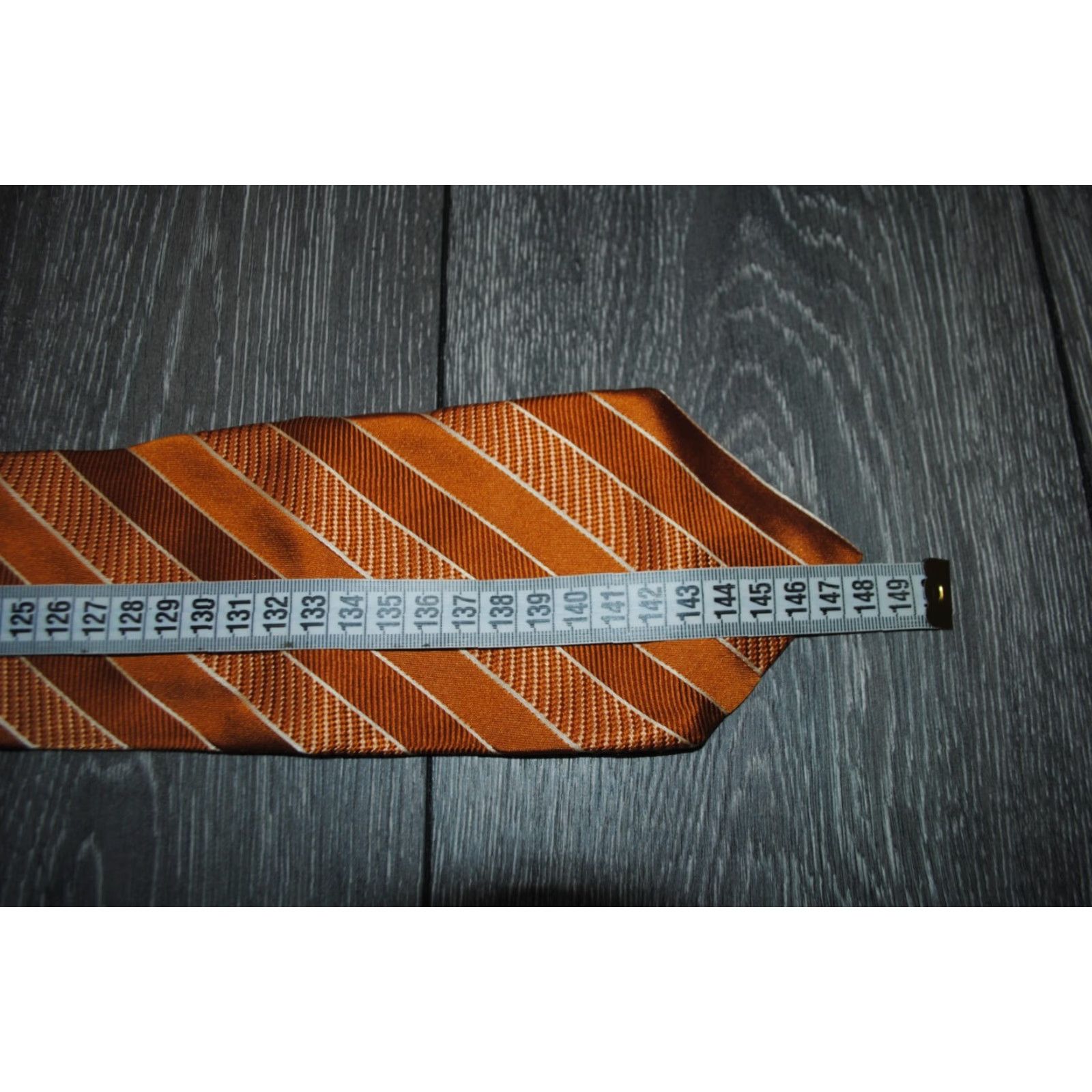 Vintage LUIGI BORRELLI NAPOLI MENS SILK NECKTIE ITALY LUXURY BROWN STRIPED Size ONE SIZE - 7 Thumbnail