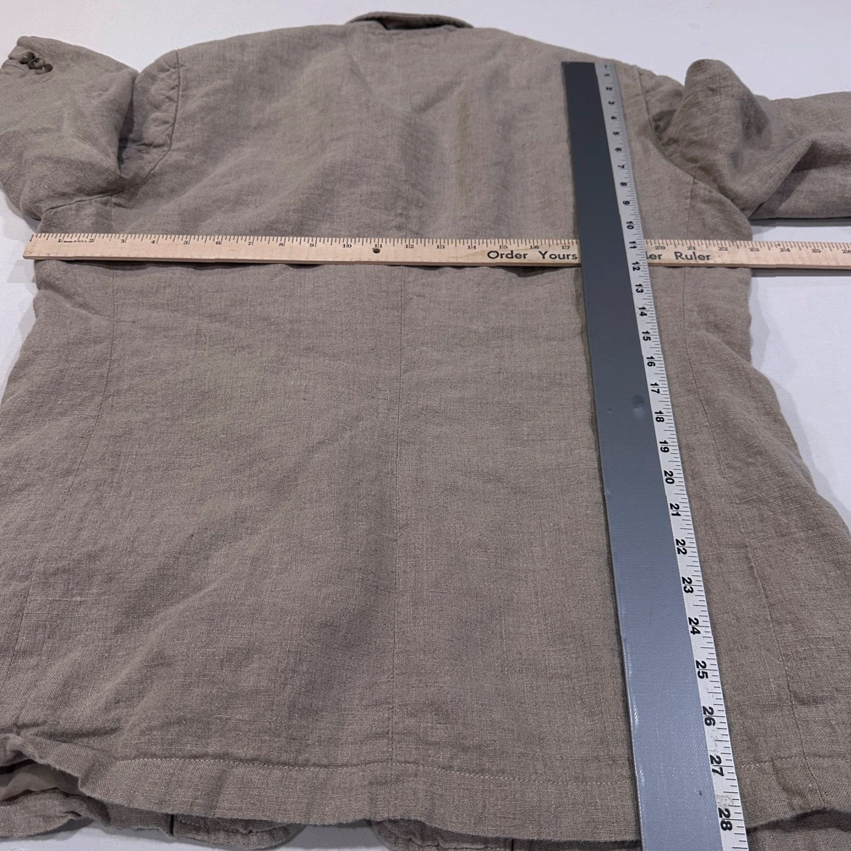 Eddie Bauer VINTAGE Eddie Bauer Blazer Womens L Beige 100% Linen Three-Button Jacket - Long Sleeve, Solid, 90s Theme Size L / US 10 / IT 46 - 4 Thumbnail
