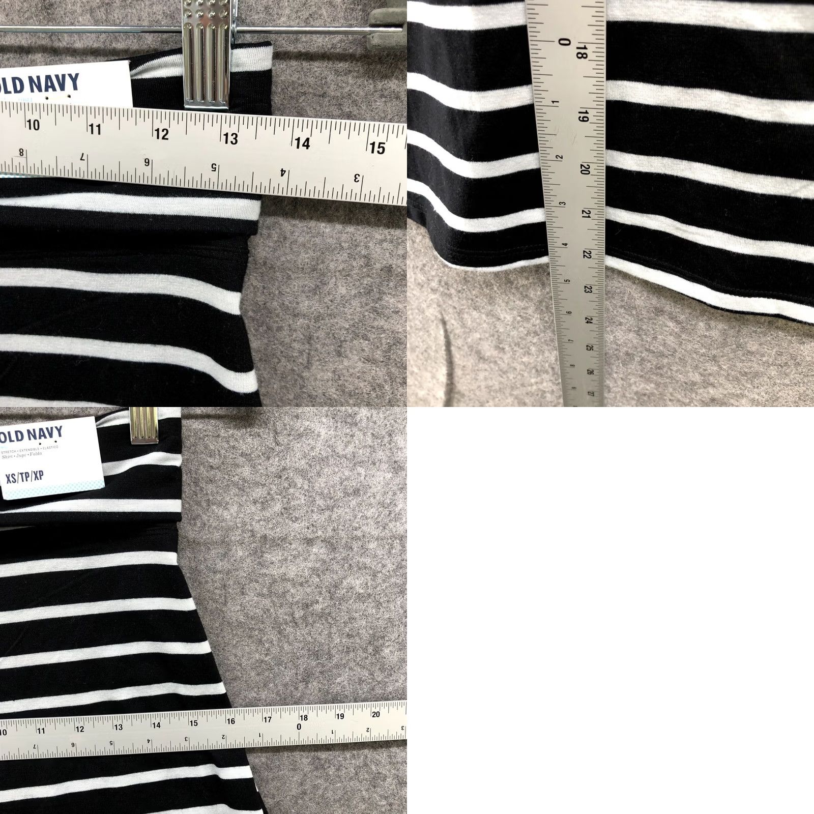 Old Navy NWT Old Navy Skirt XS Black White Stripe Pull On Flare Short A-Line Womens Size 26" / US 2 / IT 38 - 8 Thumbnail