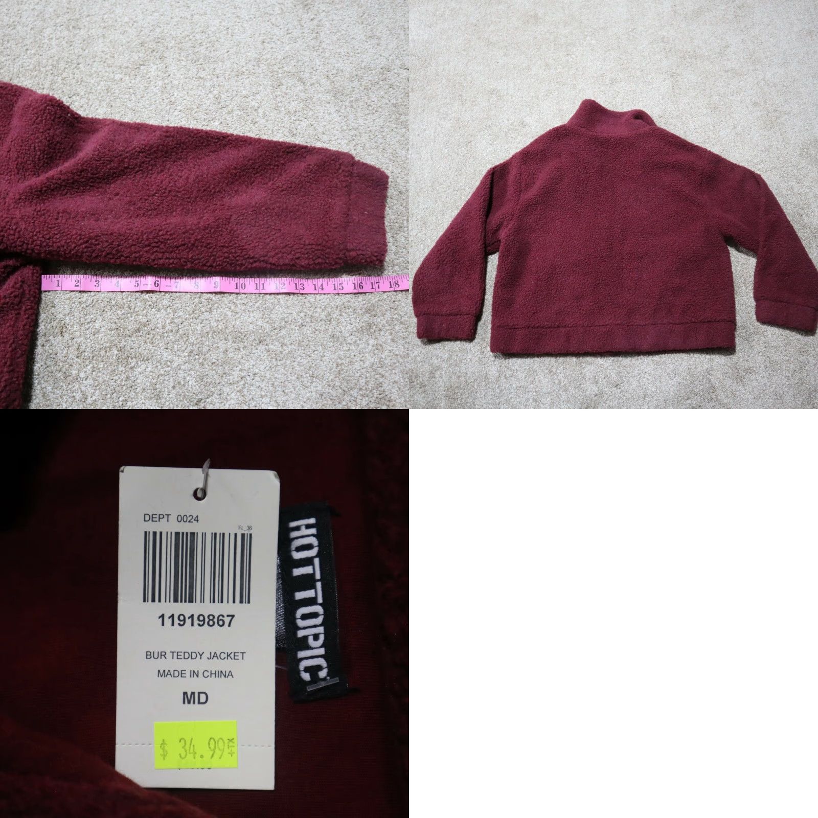 Hot Topic Hot Topic Green Canvas Jacket Full Zip Medium Casual Winter Women Size M / US 6-8 / IT 42-44 - 8 Thumbnail