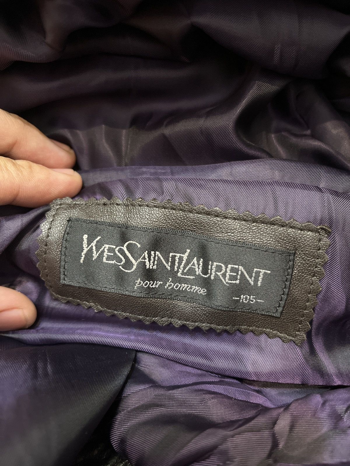 Yves Saint Laurent VINTAGE YSL YVES SAINT LAURENT STRETCH LEATHER JACKET BLACK! Size US L / EU 52-54 / 3 - 14 Thumbnail