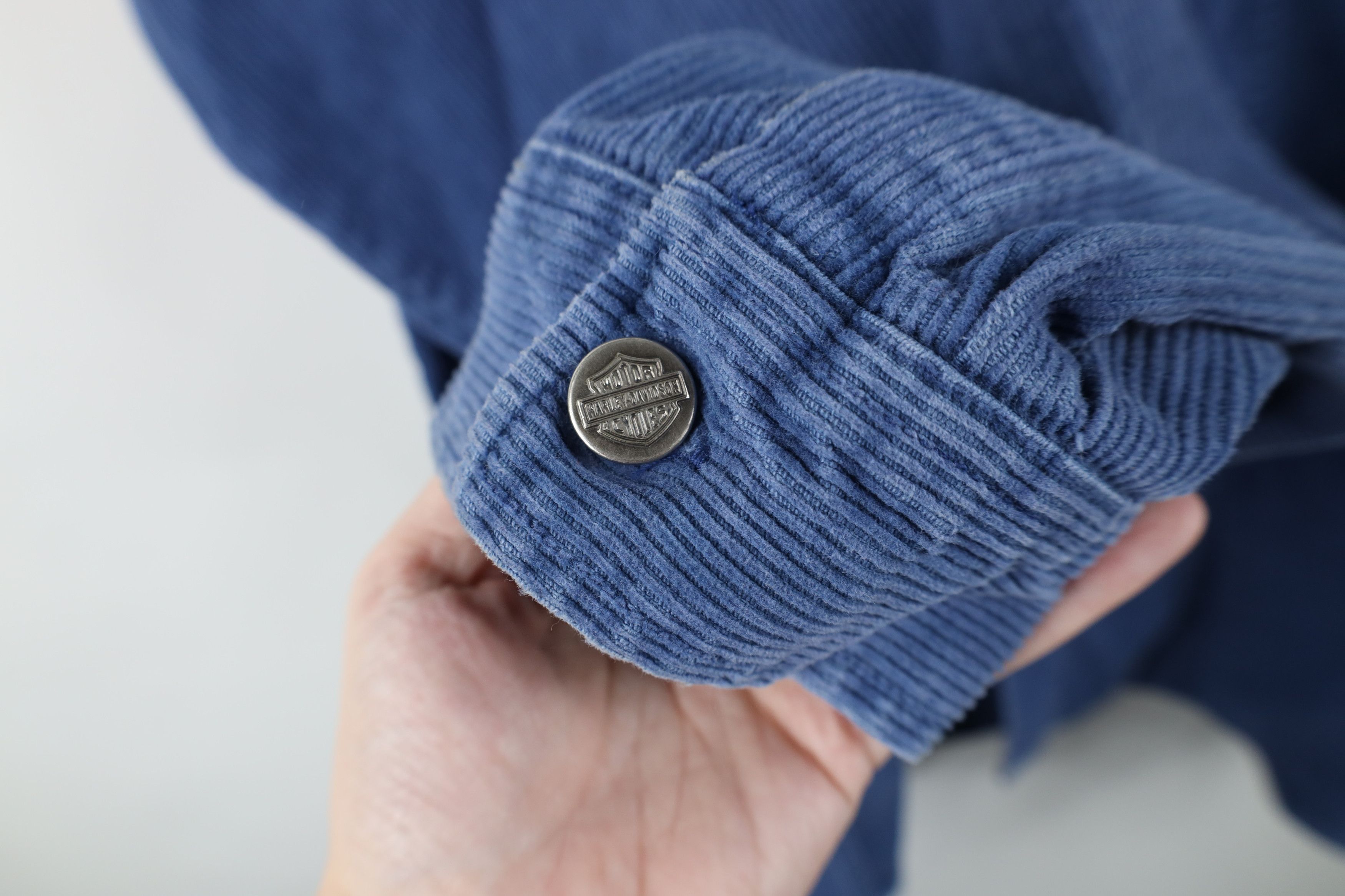 Harley Davidson Vintage 90s Harley Davidson Baggy Corduroy Button Shirt Size US XXL / EU 58 / 5 - 8 Thumbnail