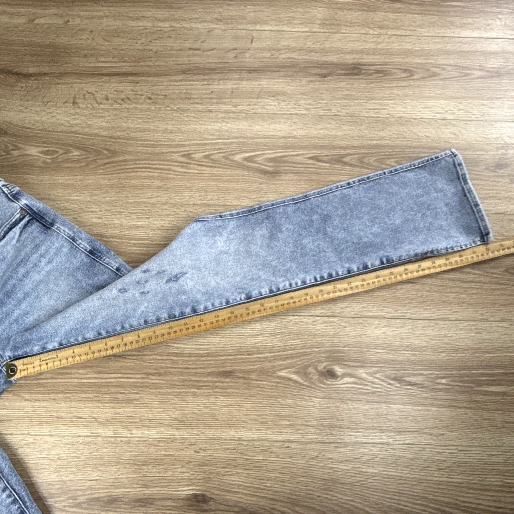 Express Express Jeans Women's Bootcut 6 Regular Mid Rise Light Wash Denim 32in Inseam Skyscraper Split Ankle - Blue Size 28" / US 6 / IT 42 - 7 Thumbnail
