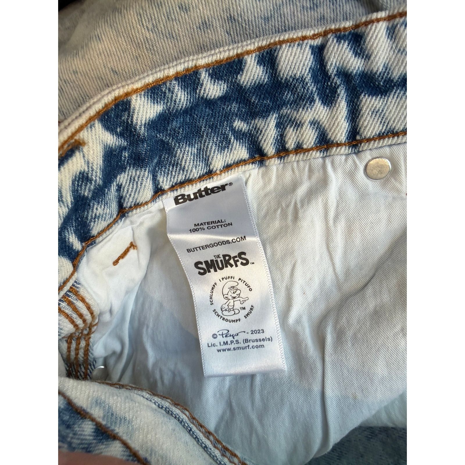 Butter Goods Butter Goods x The Smurfs Harmony Bleach Dyed Denim Pants Size US 38 / EU 54 - 9 Thumbnail