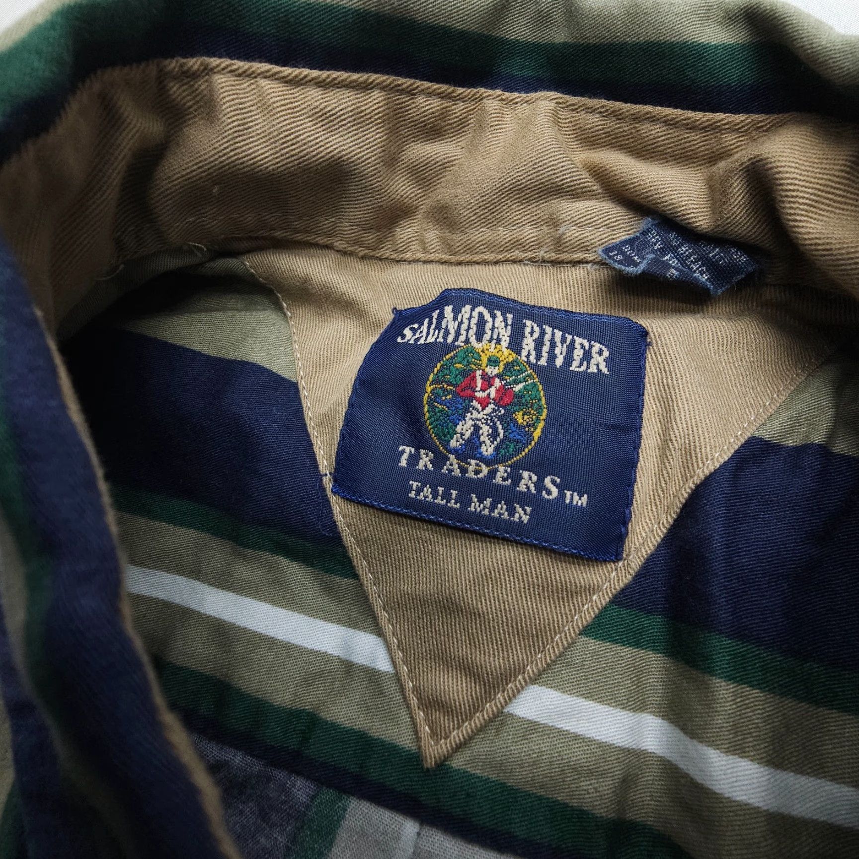 Vintage VINTAGE Salmon River Traders Shirt Mens 2XLT Striped Twill Work Western Size US XXL / EU 58 / 5 - 3 Thumbnail