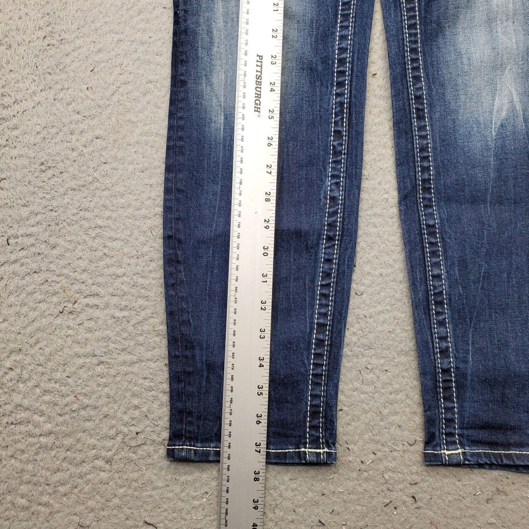 Vintage VIGOSS Womens 6 Jeans Blue Denim Heritage Fit Embellished Pockets Boyfriend 5-Pocket Size 6/29 Stretch Casual Pants Size 28" / US 6 / IT 42 - 3 Thumbnail