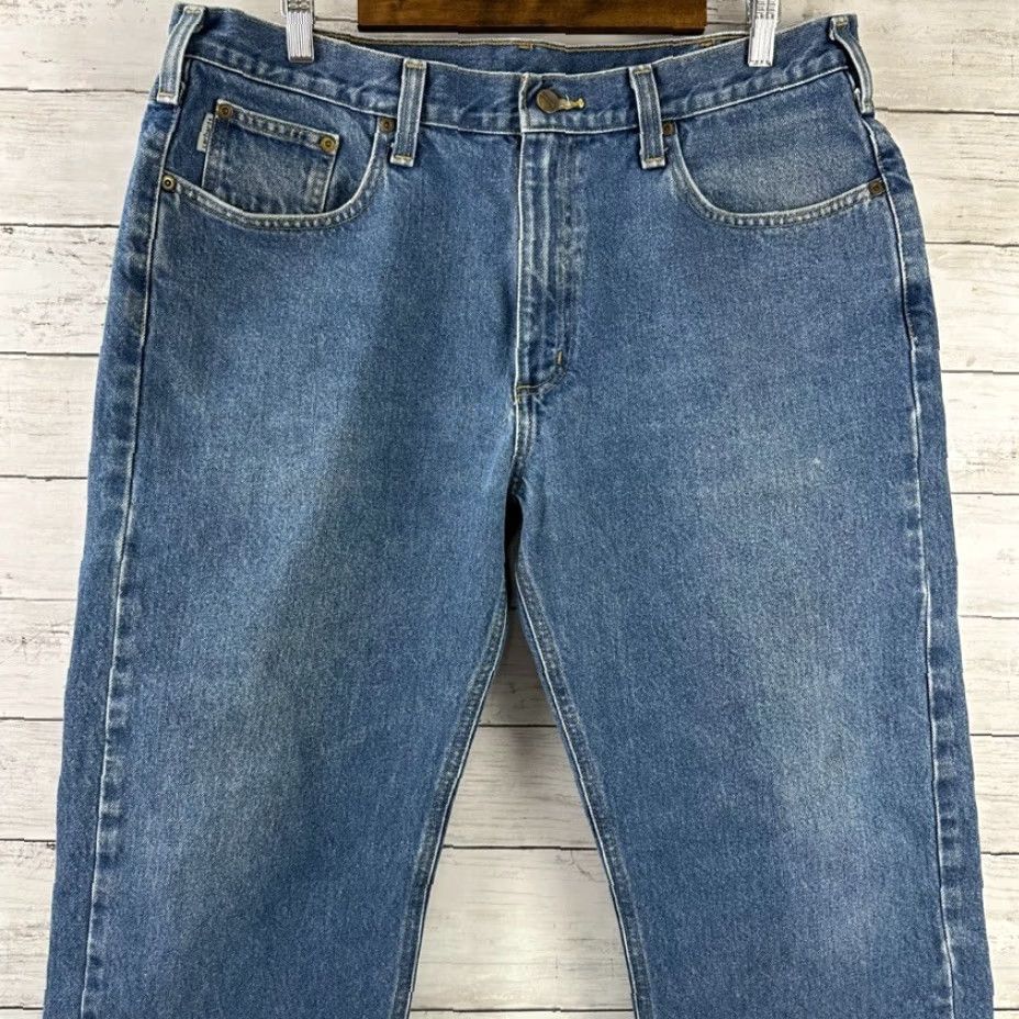 Carhartt Carhartt Jeans 38x30 Relaxed Fit Blue Denim 5-Pocket Straight Mens Workwear Size US 38 / EU 54 - 5 Thumbnail