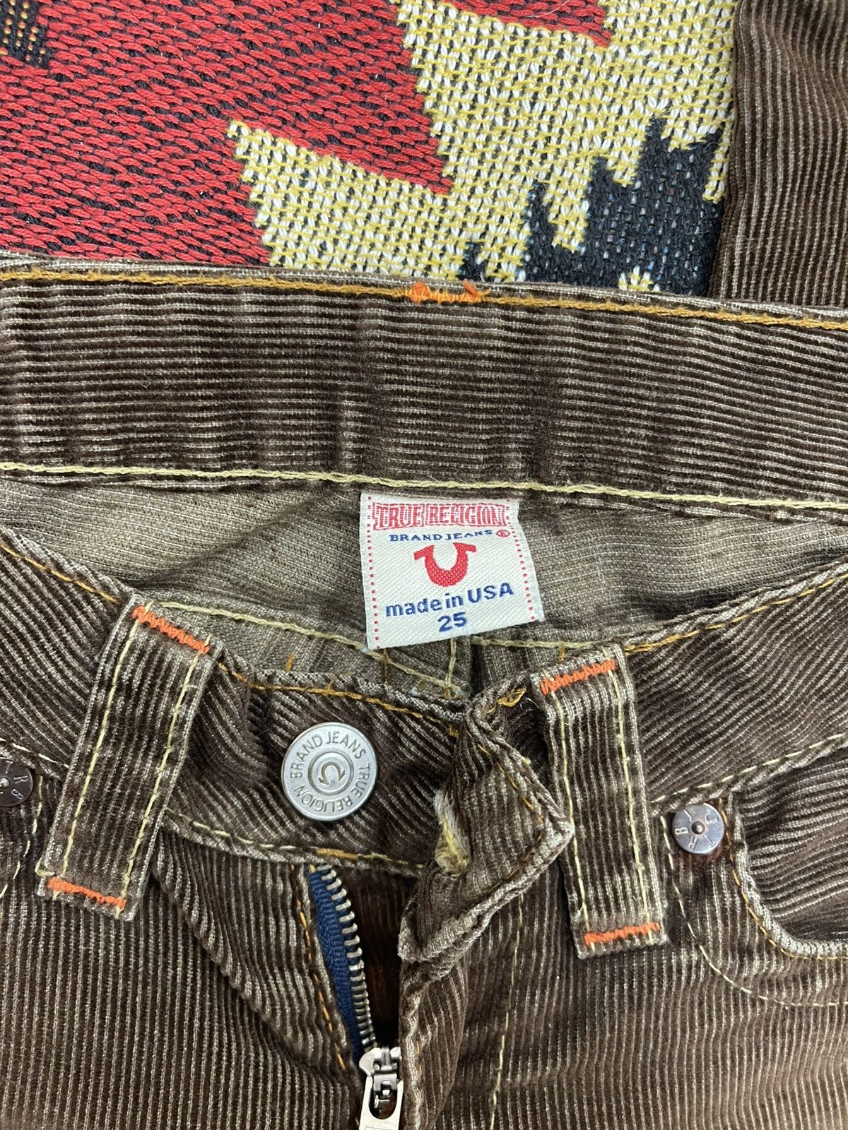 True Religion × Vintage CYBER GRUNGE Y2K TRUE RELIGION FLARED CORDUROY PANTS Size 25" / US 0 / IT 36 - 2 Thumbnail