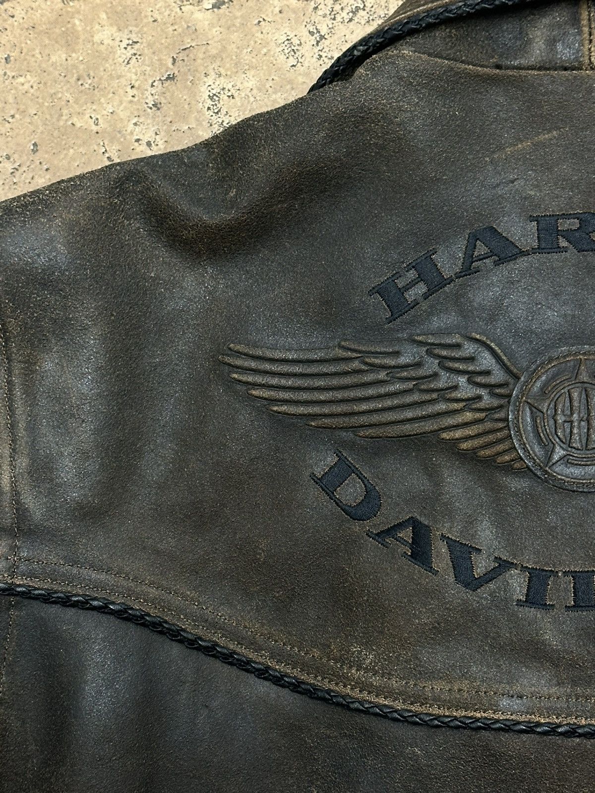 Harley Davidson Harley Davidson Billings Distressed Brown Leather Jacket 90s Size US L / EU 52-54 / 3 - 11 Thumbnail