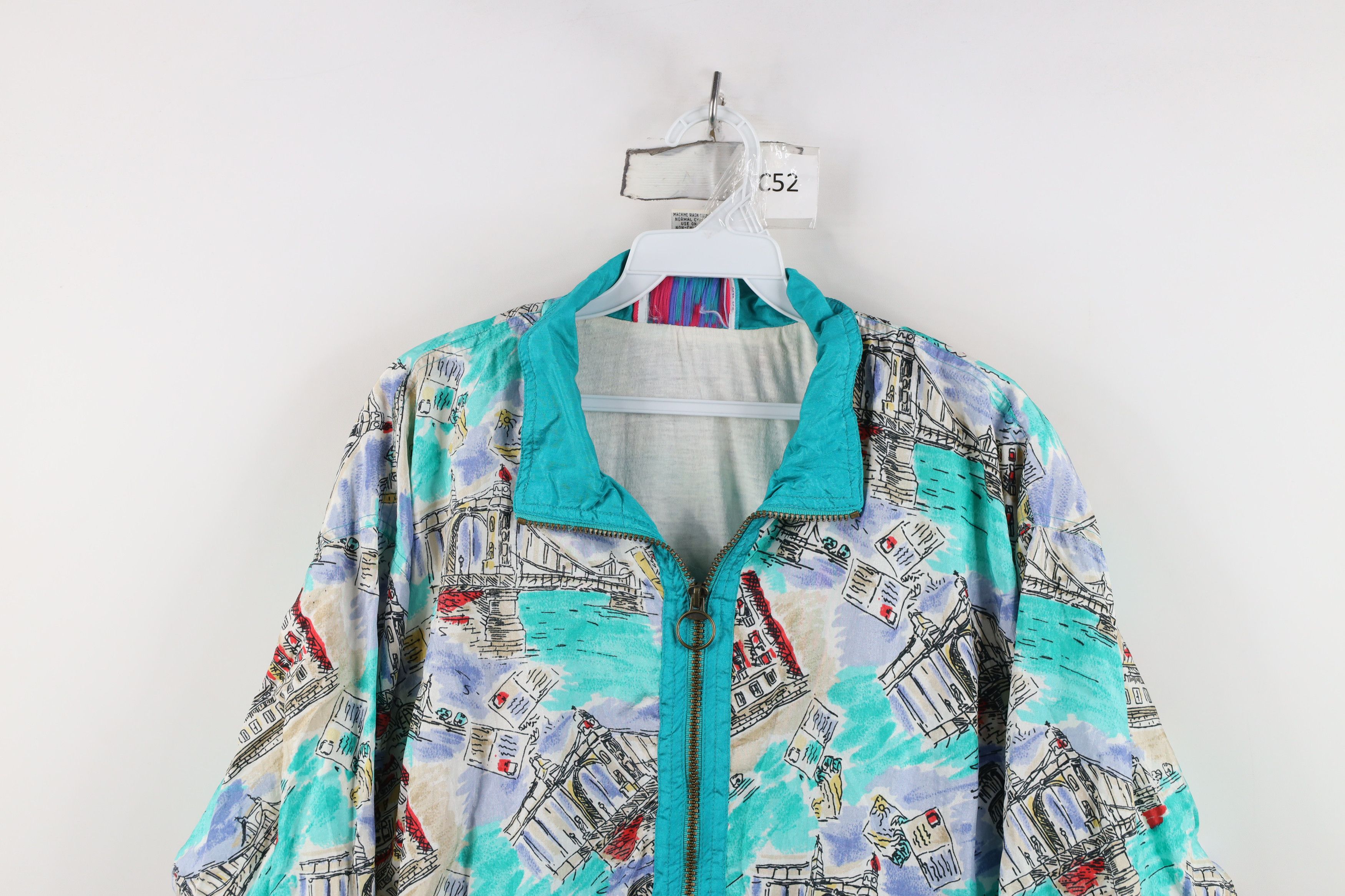 Vintage Vintage 90s Streetwear Over Print Lined Windbreaker Jacket Size L / US 10 / IT 46 - 2 Thumbnail