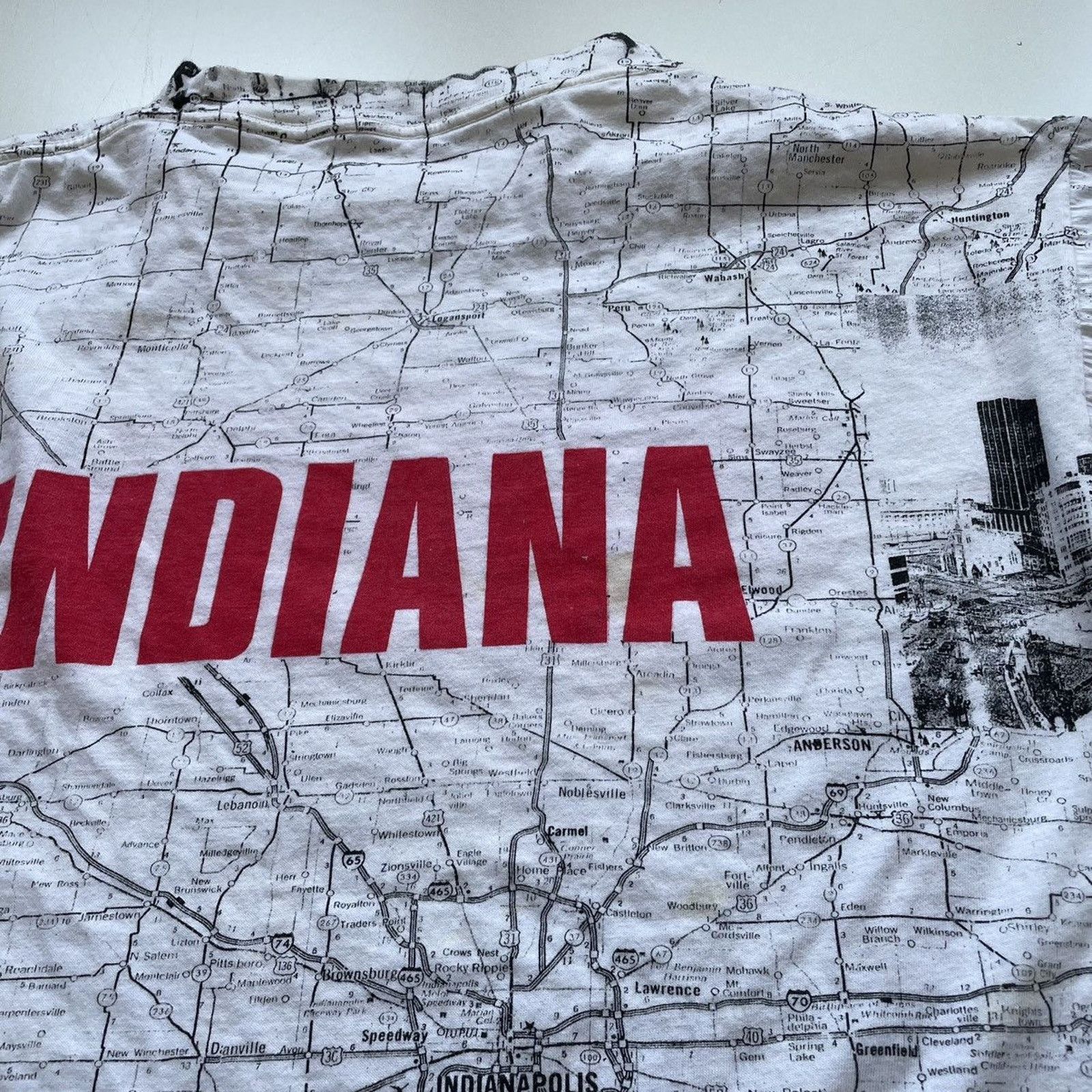 Vintage Vintage 90s Indiana AOP Art Map T Shirt XL Made In USA Rare Size US M / EU 48-50 / 2 - 6 Thumbnail