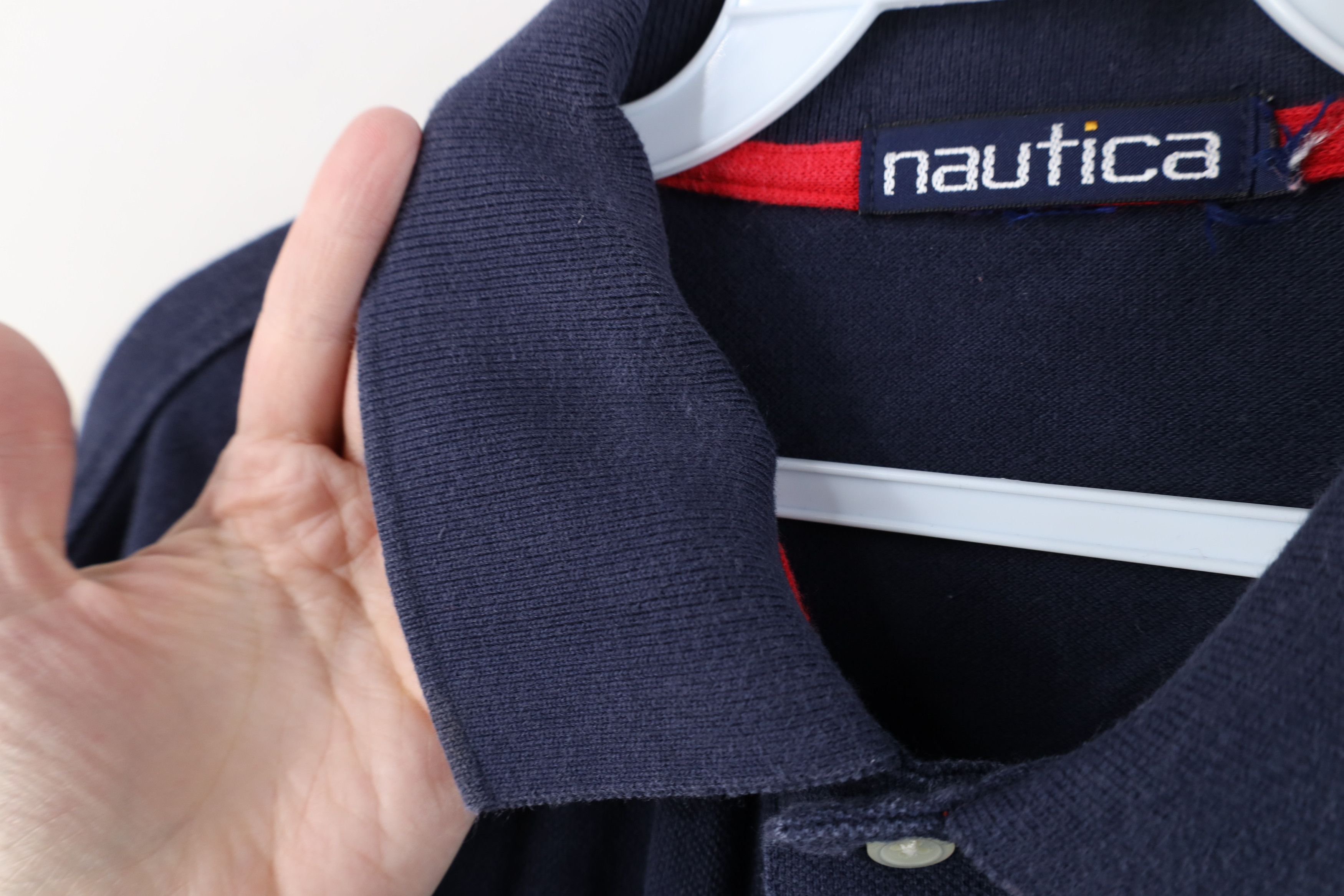 Nautica Vintage 90s Nautica Long Sleeve Rugby Polo Shirt Blue Size US L / EU 52-54 / 3 - 11 Thumbnail