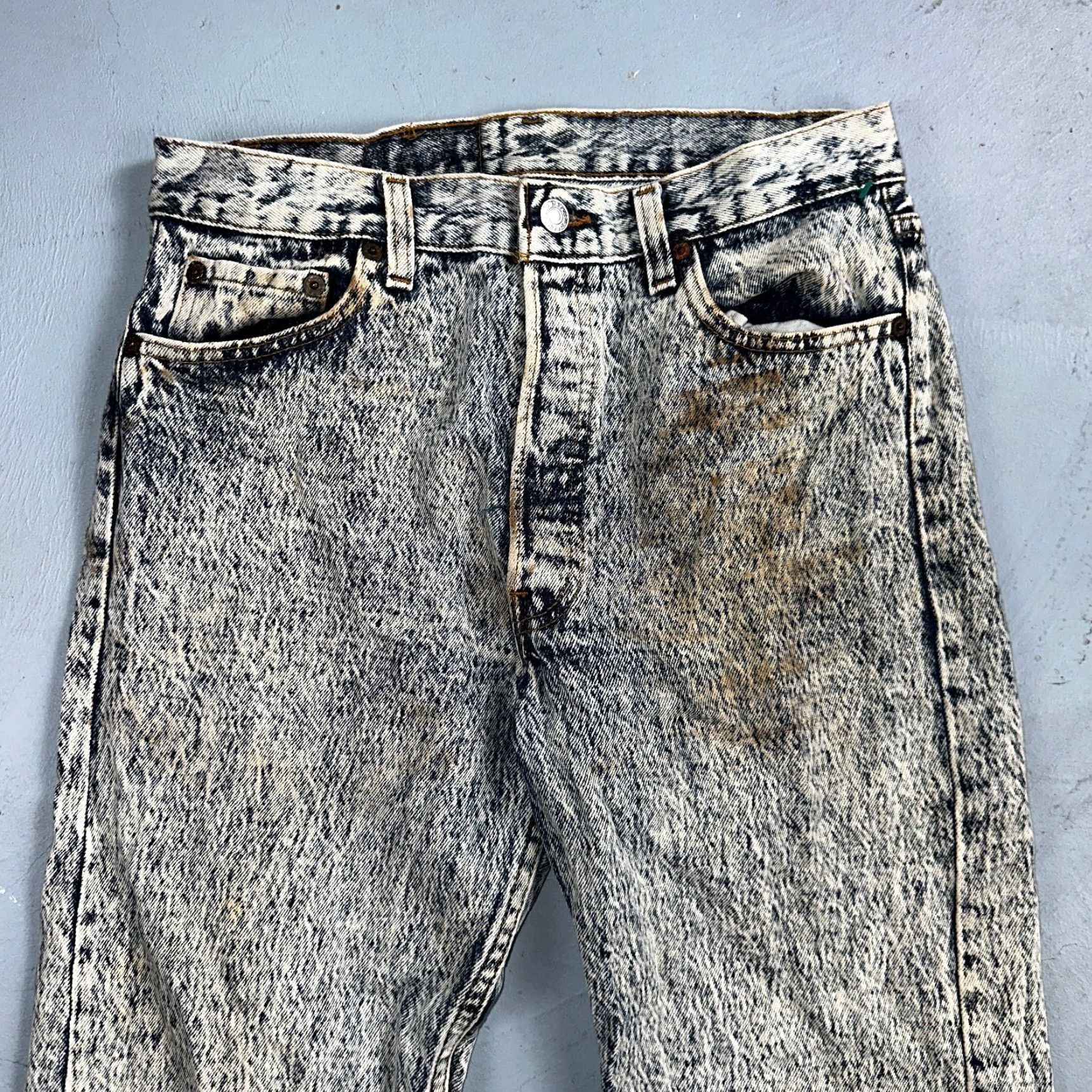 Levi's Levis 501 Vintage 80s USA XX Straight Leg Jeans Blue Acid Wash 30x34 Act 28x32 Jeans Mens Levi's 501 Series 90s Straight Classic Vintage jeans Size US 30 / EU 46 - 2 Thumbnail