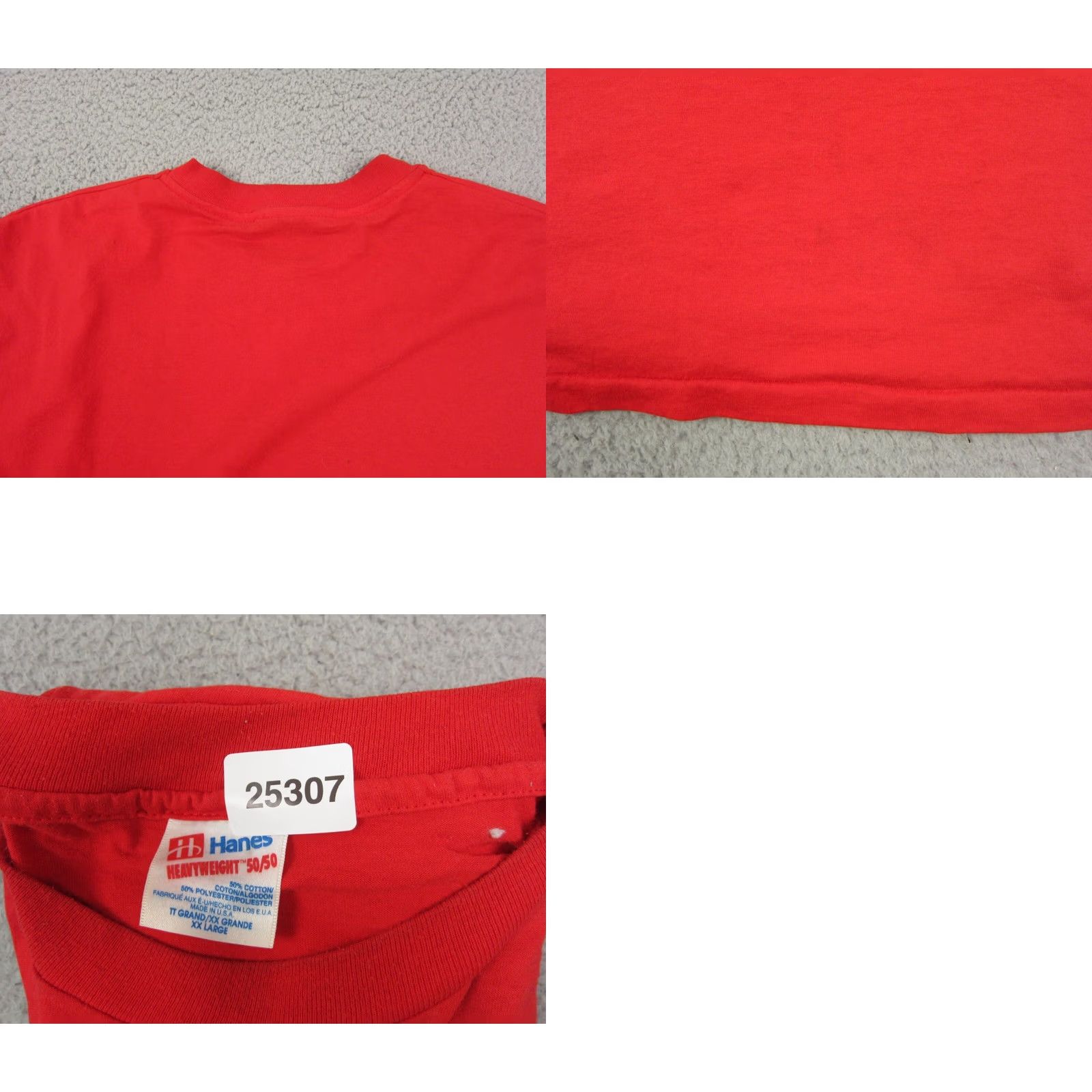 Hanes VINTAGE Hanes Shirt Adult 2XL Red Crew Neck Short Sleeve Solid Logo Made in USA Doctor Medical Mens Size US XXL / EU 58 / 5 - 9 Thumbnail