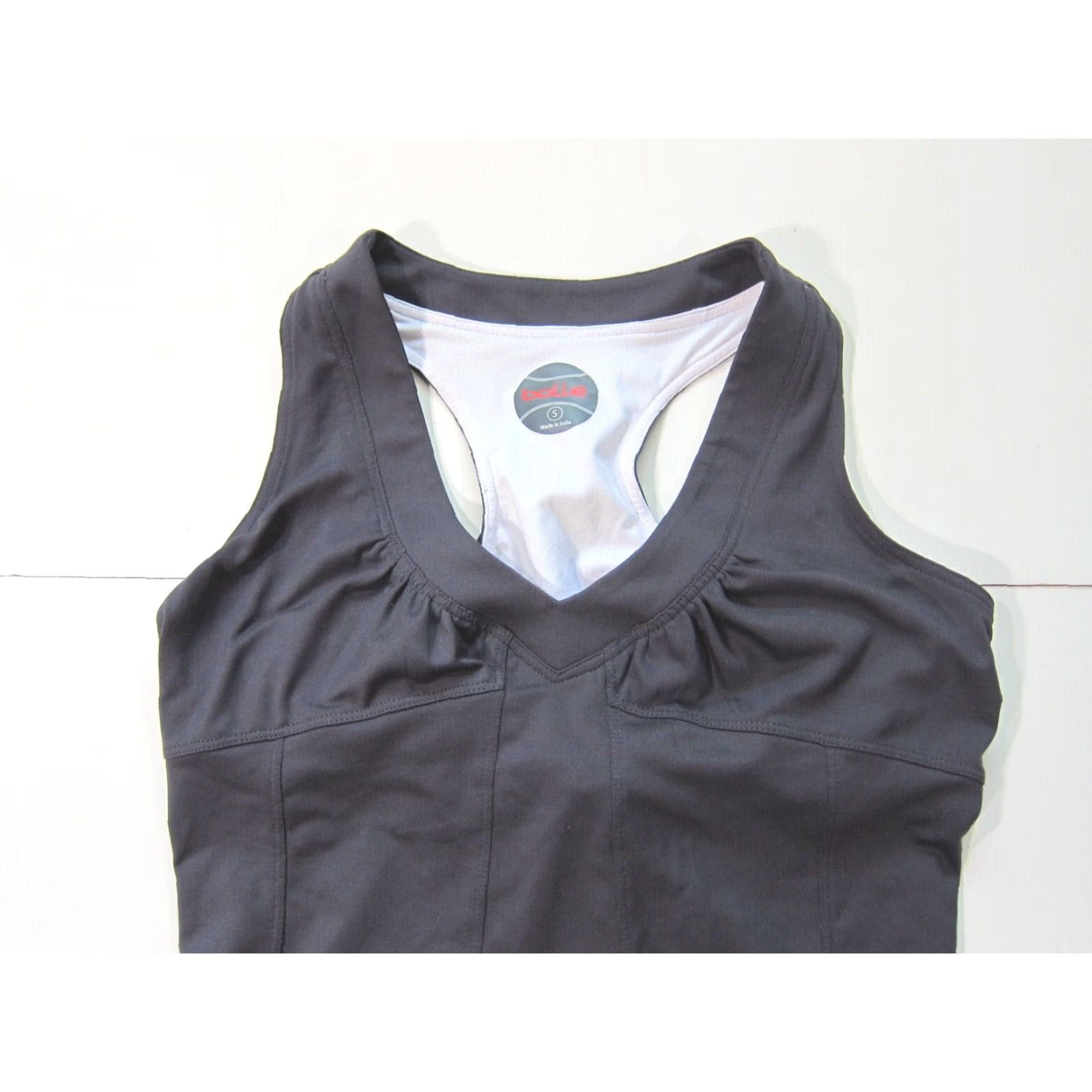 Vintage Bolle' Grey Stretch Built In Bra T-Back Yoga Run Workout Top Shirt Women Small Size S / US 4 / IT 40 - 4 Thumbnail