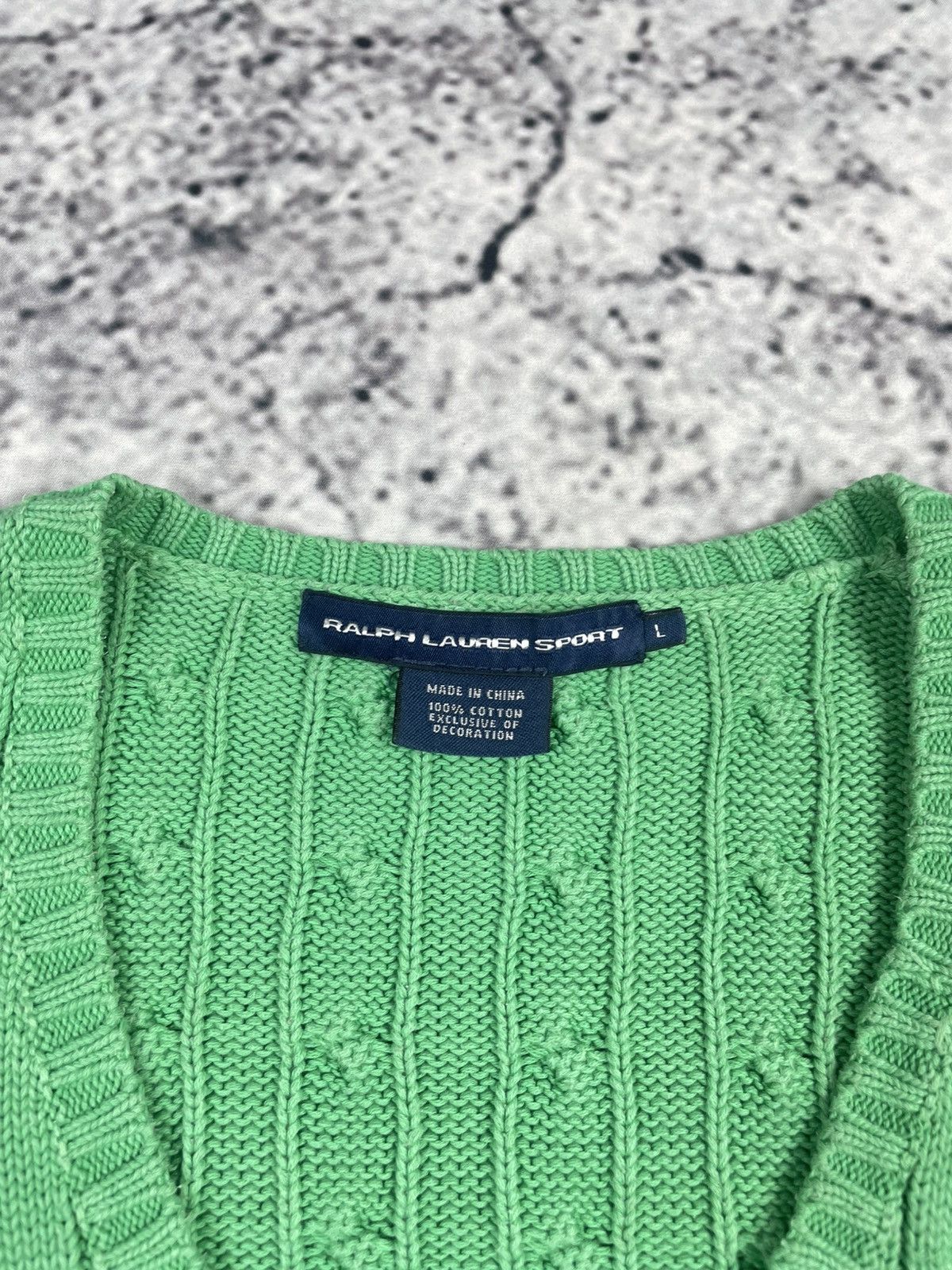 Ralph Lauren Sport Ralph Lauren Sport L Cable Knit Sweater Green Old Money Size L / US 10 / IT 46 - 7 Thumbnail