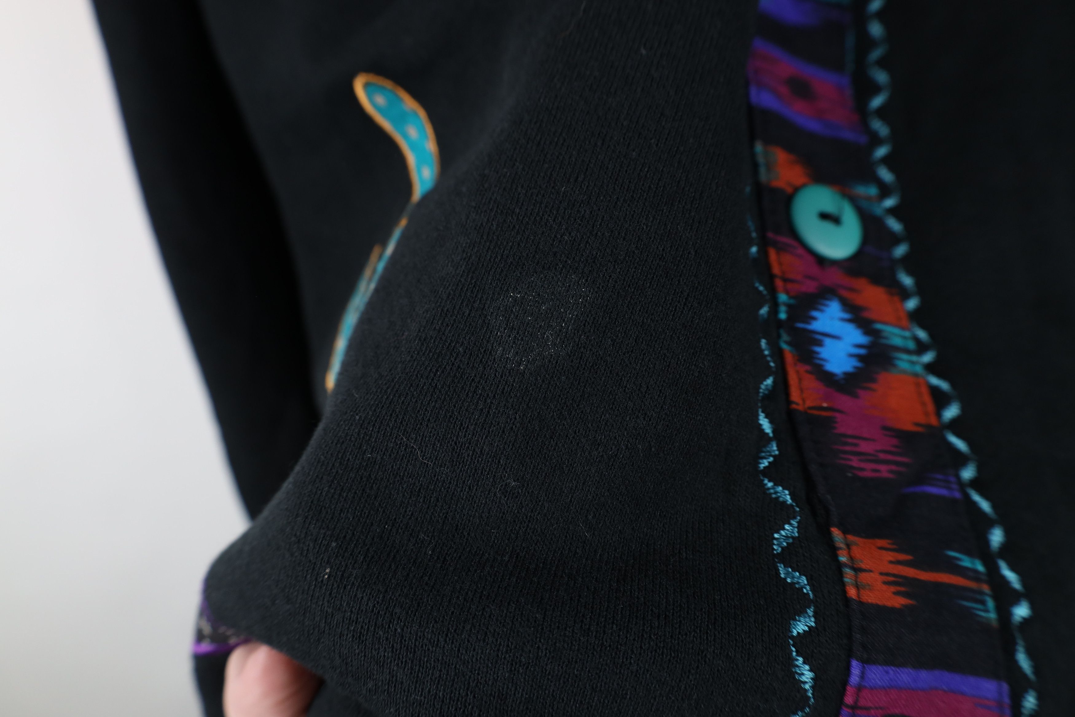 Vintage Vintage 90s Southwestern Cactus Cardigan Sweatshirt USA Size XXL / US 16-18 / IT 52-54 - 5 Thumbnail