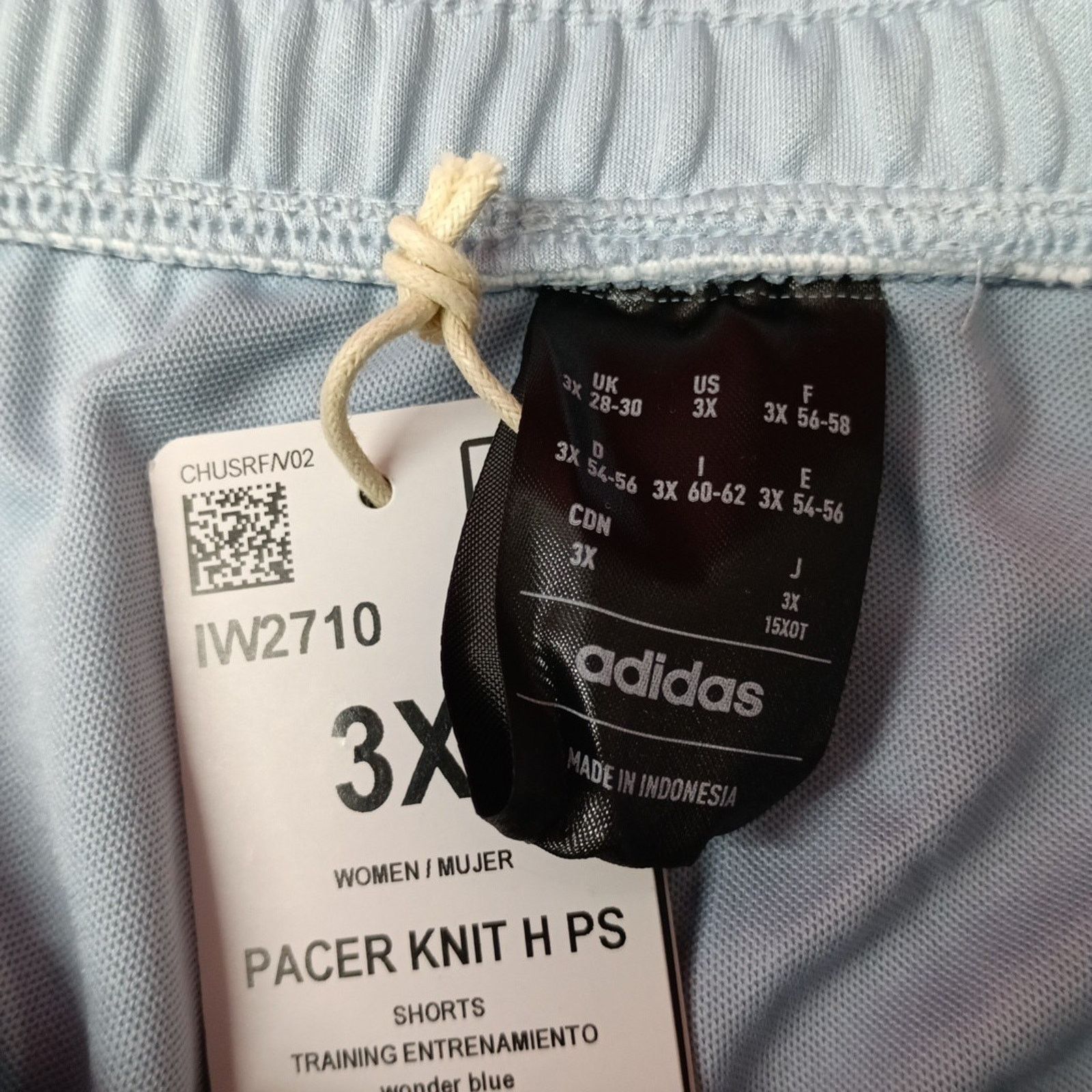 Adidas Adidas Pacer High Shorts Women's 3X Blue Plus Size Pull On Size 30" / US 8 / IT 44 - 2 Thumbnail